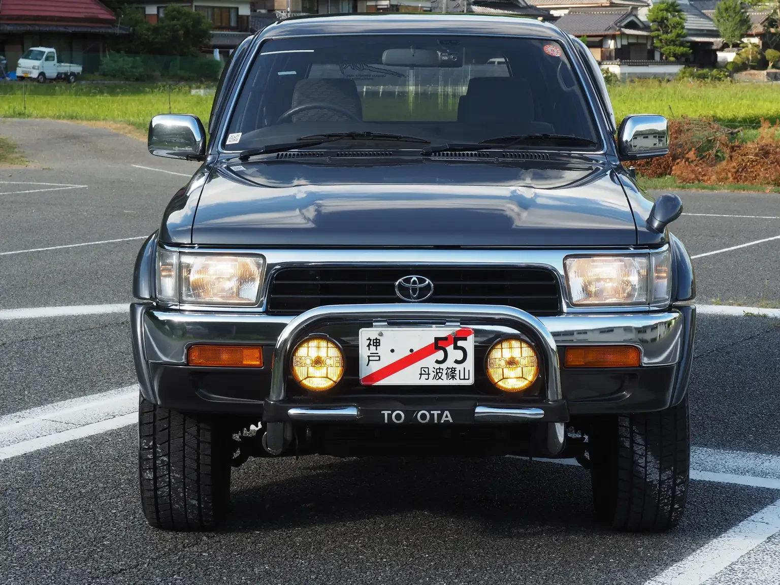 front end view view grey toyota hilux surf kzn130 1kzte 5 speed manual diesel turbo JDM export vehicle Japan