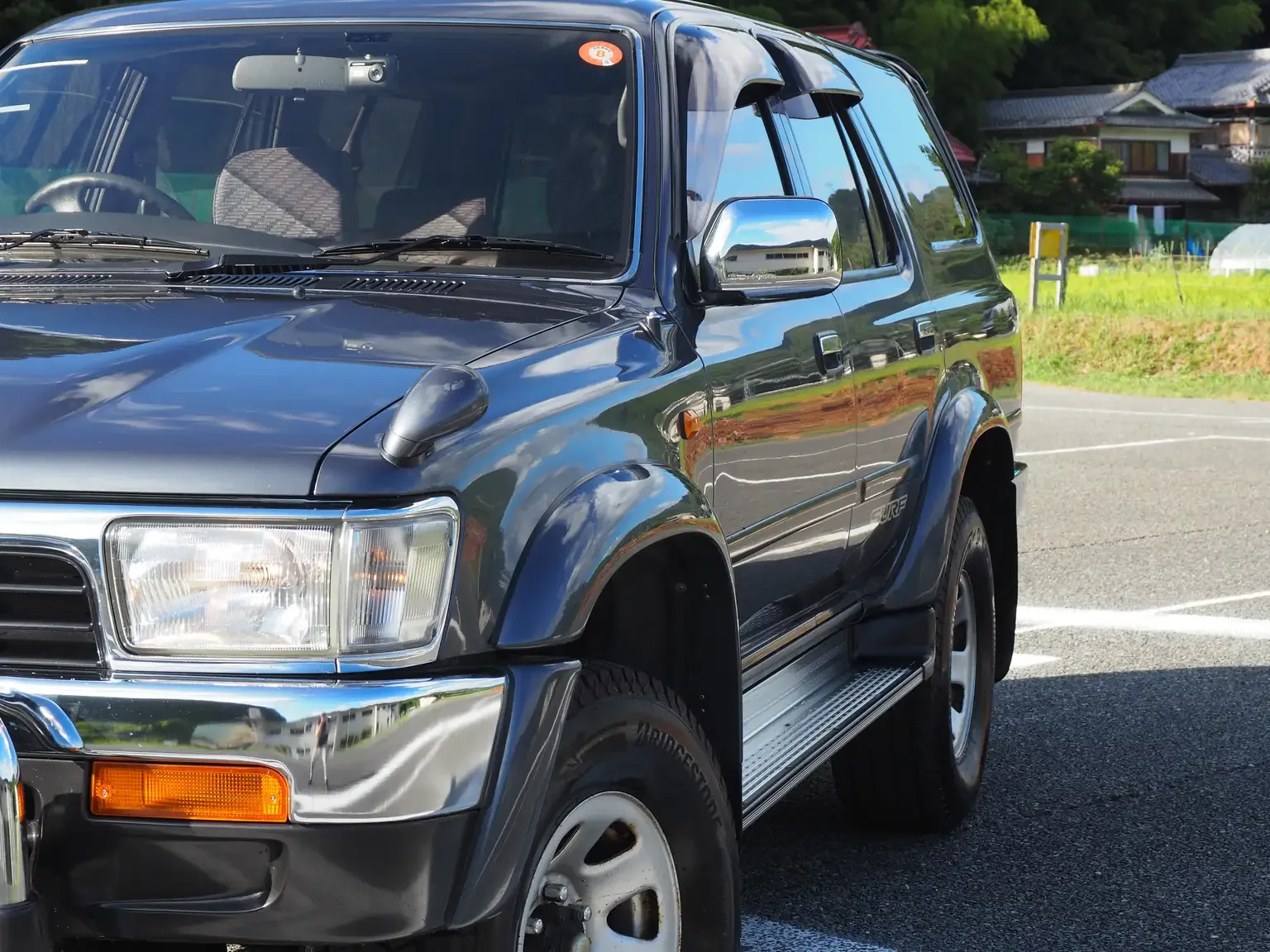 passengers side condition view grey toyota hilux surf kzn130 1kzte 5 speed manual diesel turbo JDM export vehicle Japan