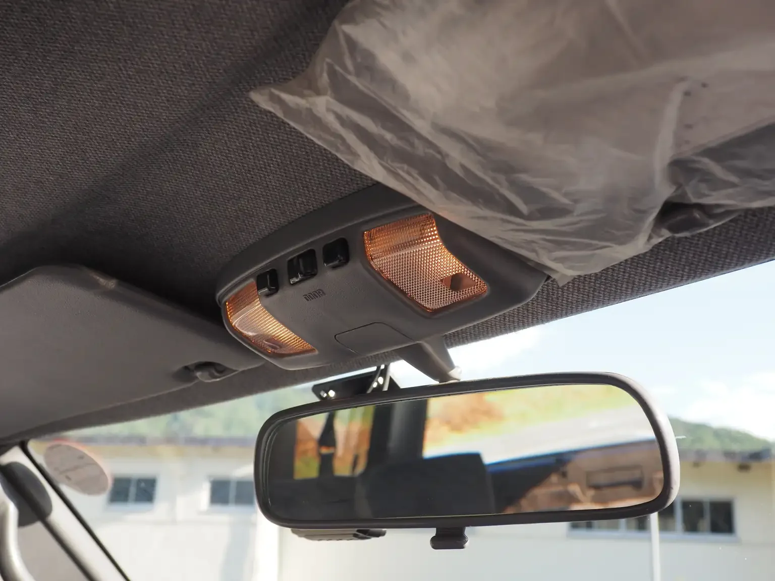 interior headlining view grey toyota hilux surf kzn130 1kzte 5 speed manual diesel turbo JDM export vehicle Japan