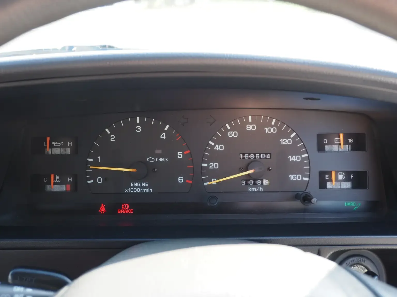 instrument panel view grey toyota hilux surf kzn130 1kzte 5 speed manual diesel turbo JDM export vehicle Japan