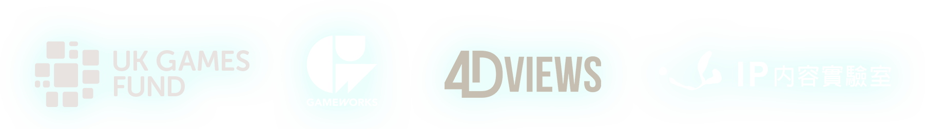 Logos of our partners UK Games Fund, Gameworks, 4DViews and IPLab