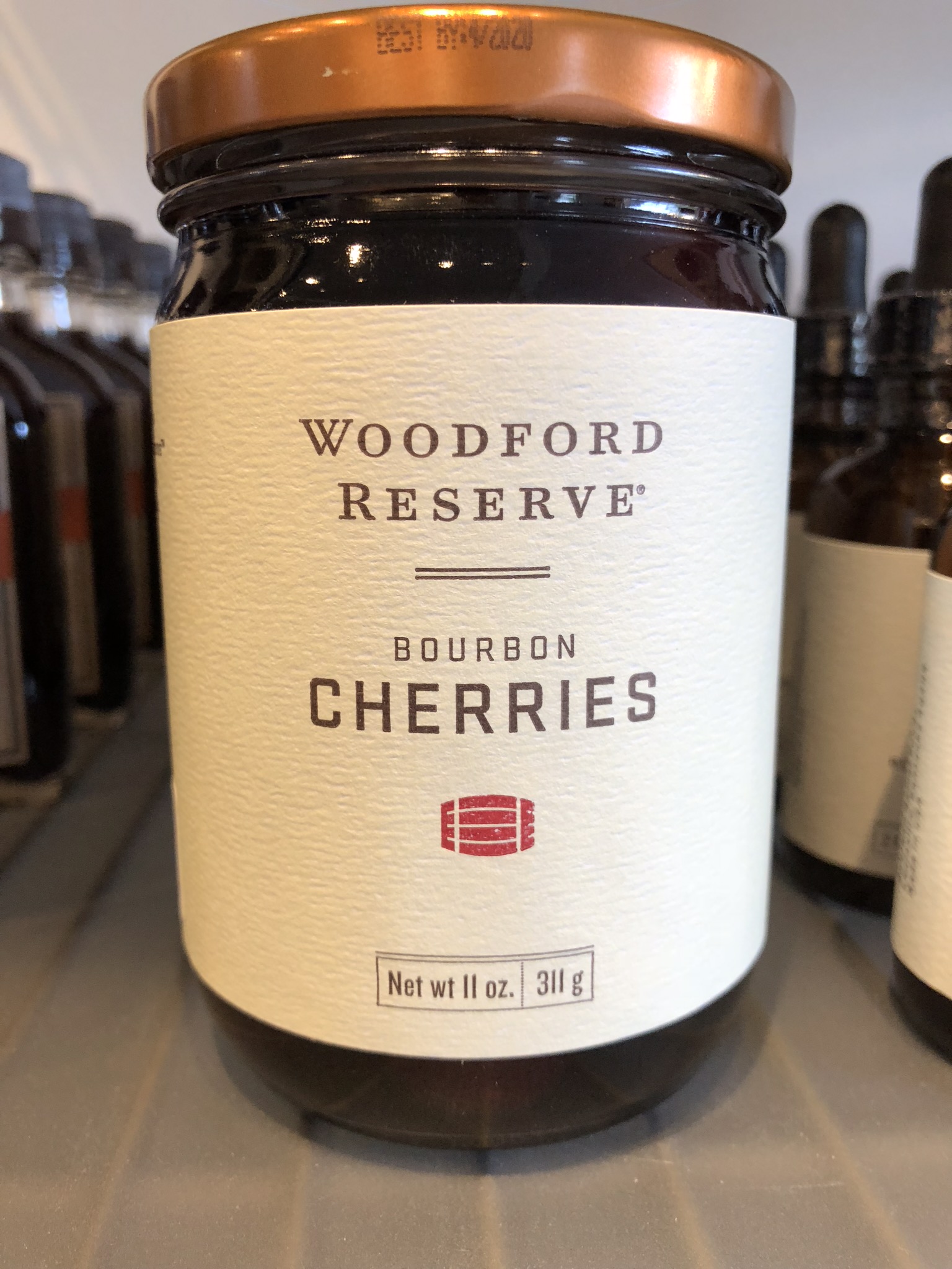 Pick up a jar of Woodford Reserve Bourbon Cherries for your special holiday “adult beverages”