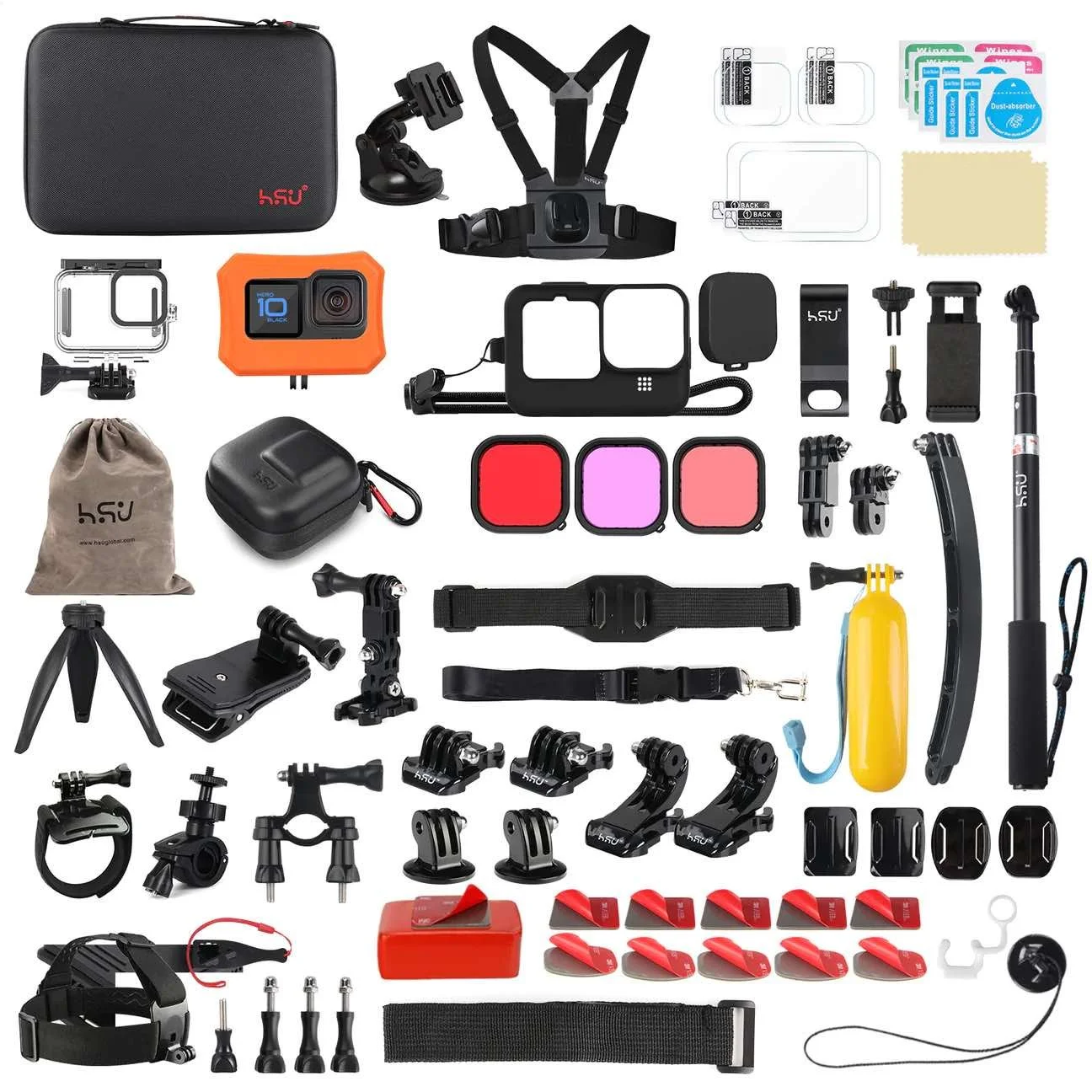 HSU 72 IN 1 GOPRO ACCESSORY KIT (GoPro Hero10 Black &amp; Hero9 Black) REVIEW