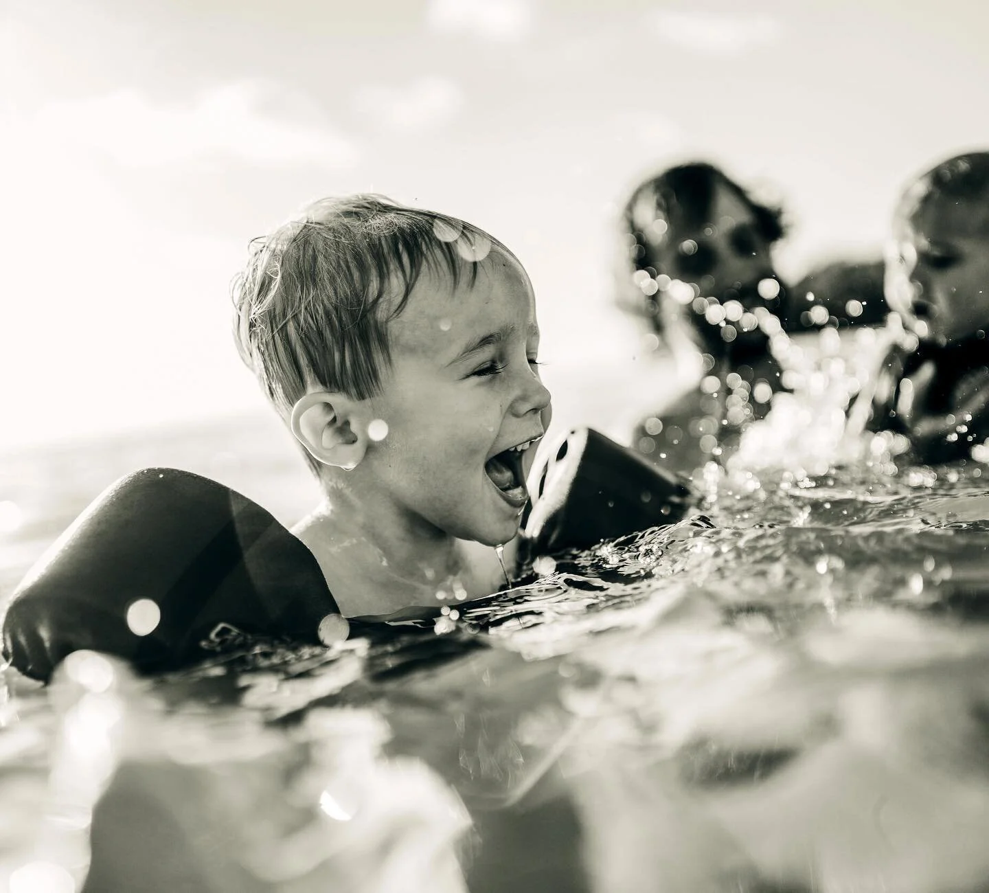 Beautiful memories and moments. This was from Kellen’s first time in the ocean, we weren’t sure how he would react and to our  surprise he was loving it! Just splashing and laughing, kyson was feeling more comfortable in his floaty too so