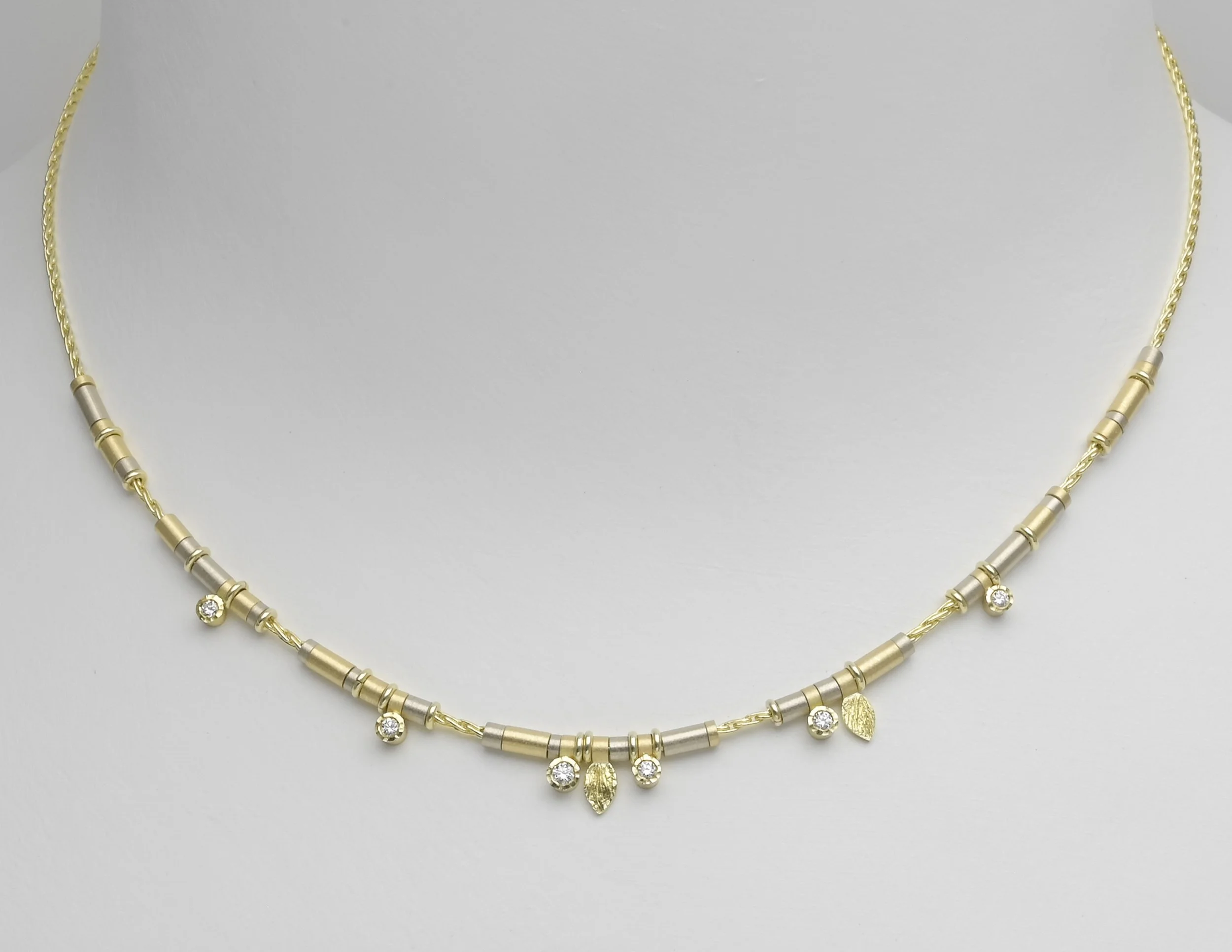 6 diamond drop necklace