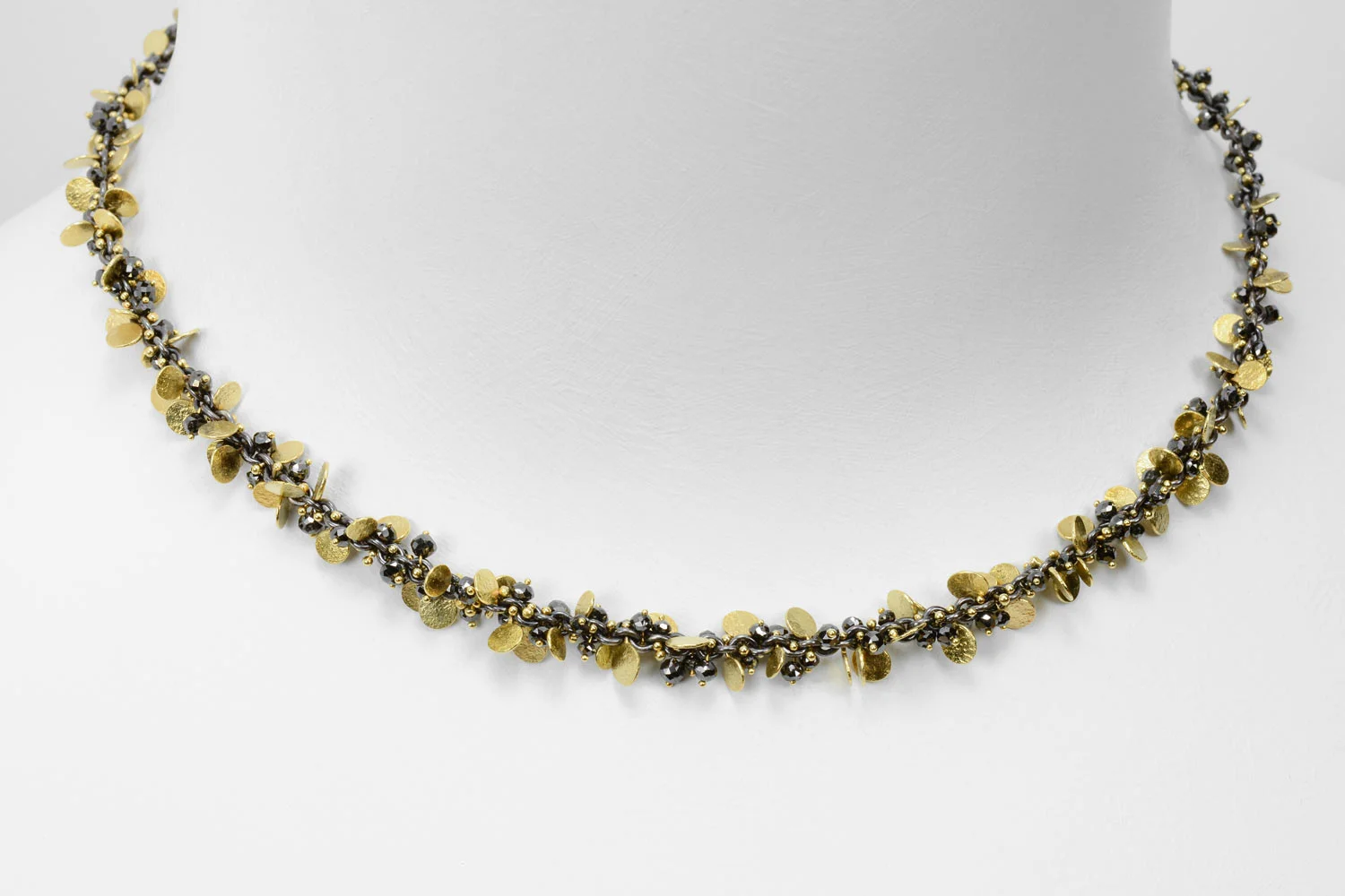 black flats with gold chain