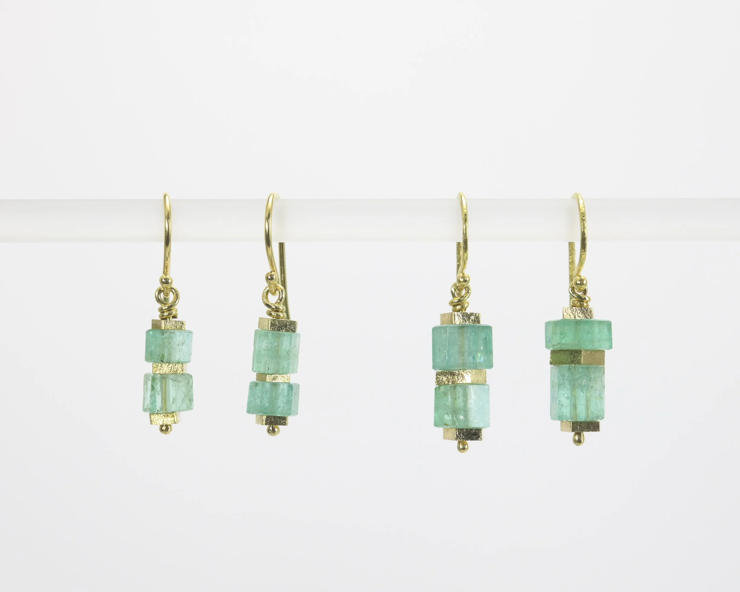 emerald crystal dangle earrings