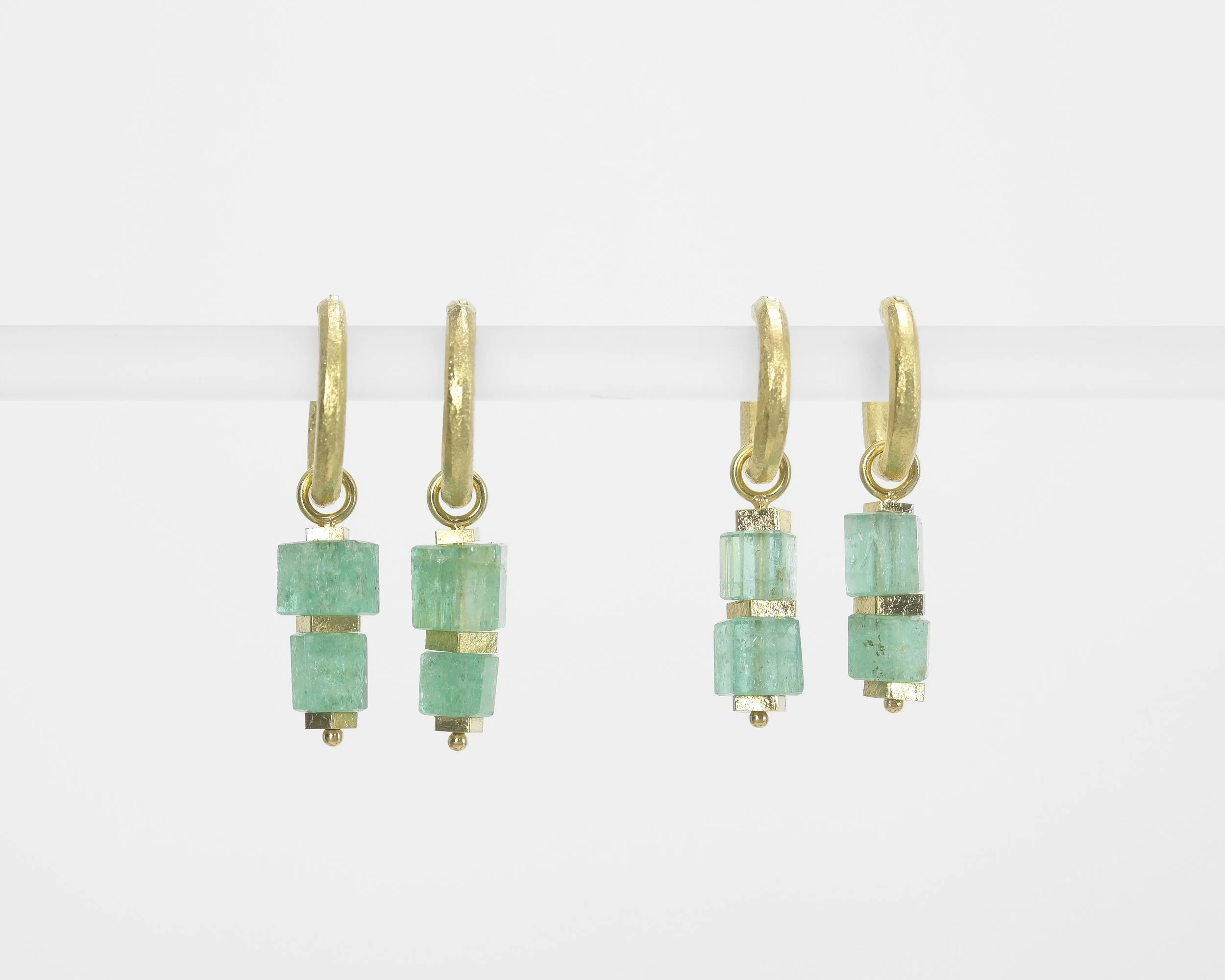 emerald crystal drop earrings