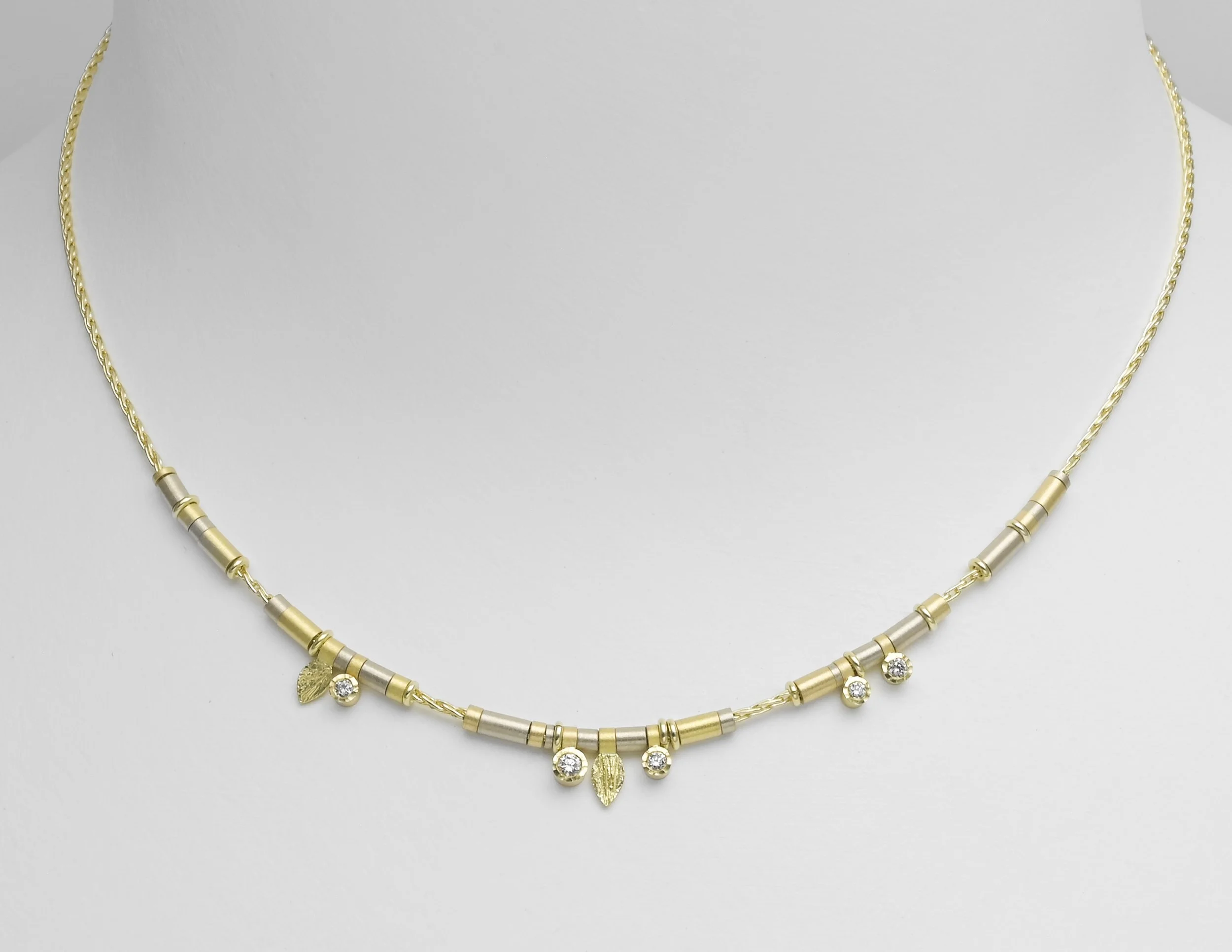 5 diamond drop necklace