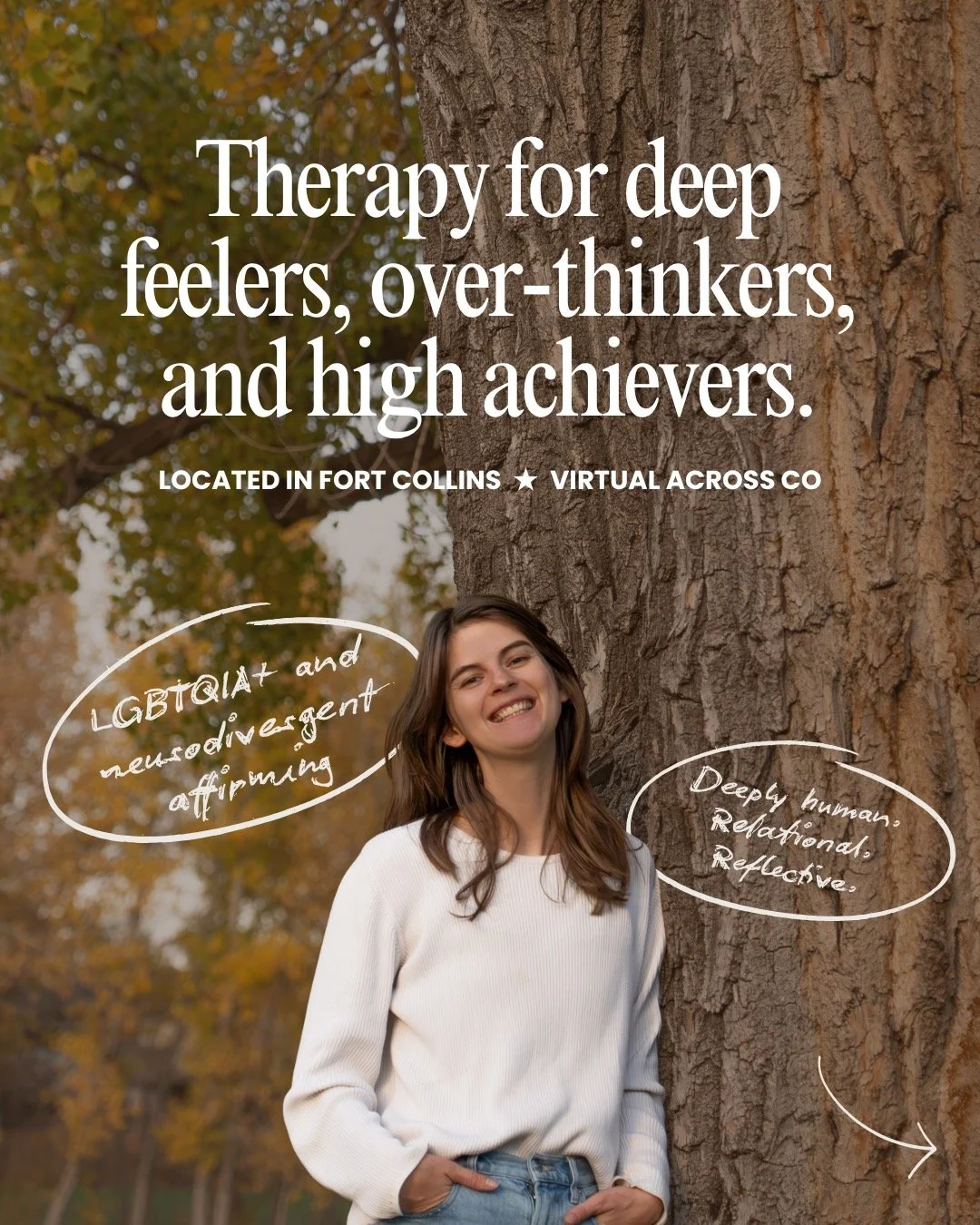 Hi, I&rsquo;m Alexis (she/her)! Welcome to my little corner of the internet. I&rsquo;m a Colorado-based therapist, helping deep-feeling, over-thinking, curious adults navigate the complexity of their inner and outer worlds. 

I especially love suppor
