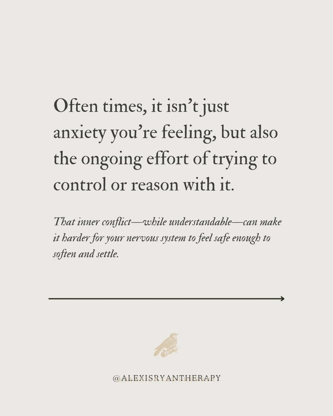 When anxiety feels that its fears and needs are taken seriously, it becomes more open to hearing from the parts of you that want it to &ldquo;go away.&rdquo; 

And when enough safety exists in that internal conversation, you may even discover that an