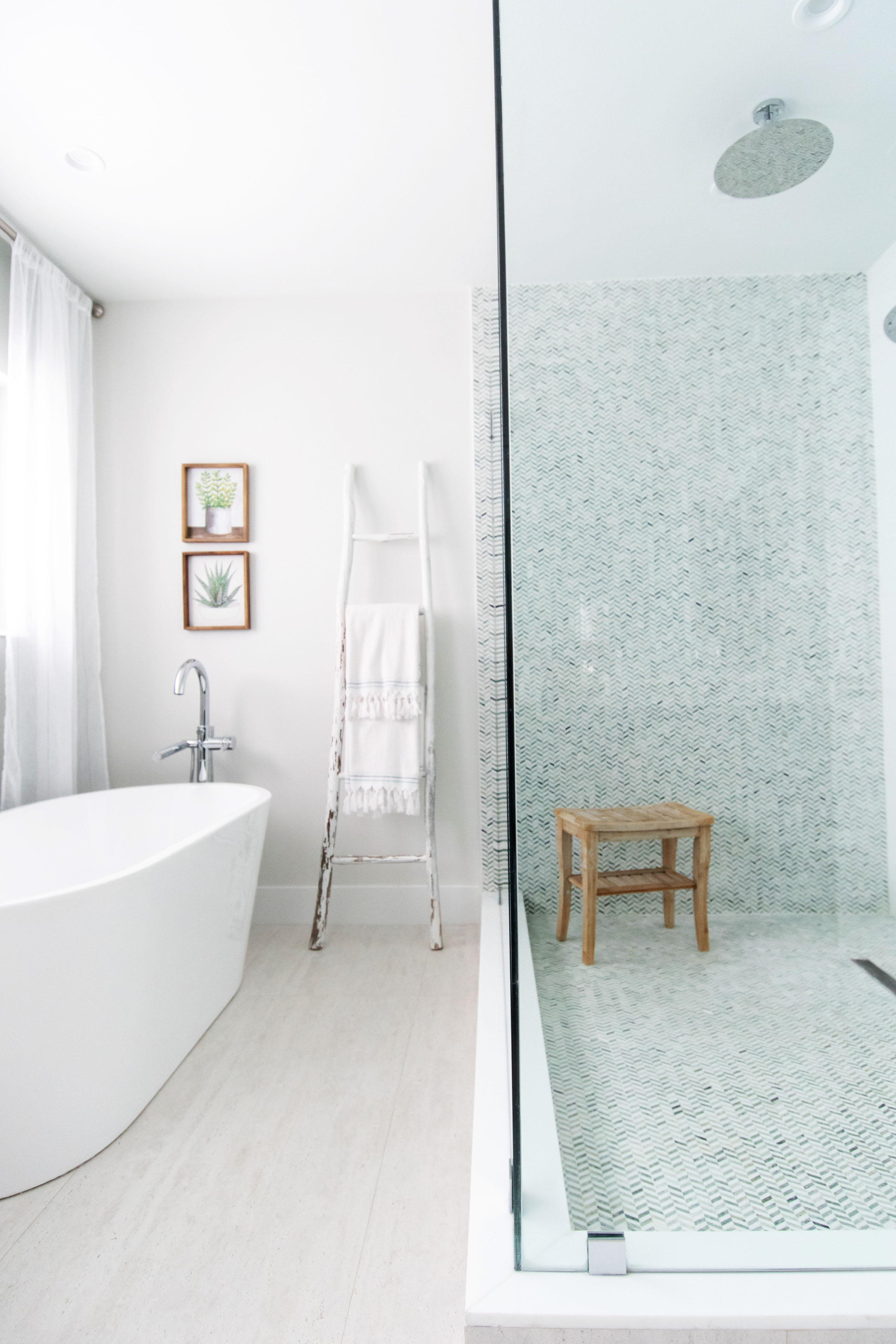 master-bathroom-standalone-tub-ladder-oversize-double-shower-thassos-marble-ming-chevron-tile-overhead-shower.jpg