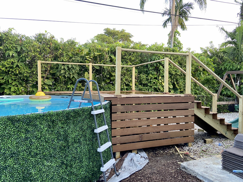 Adding style to our above ground pool deck