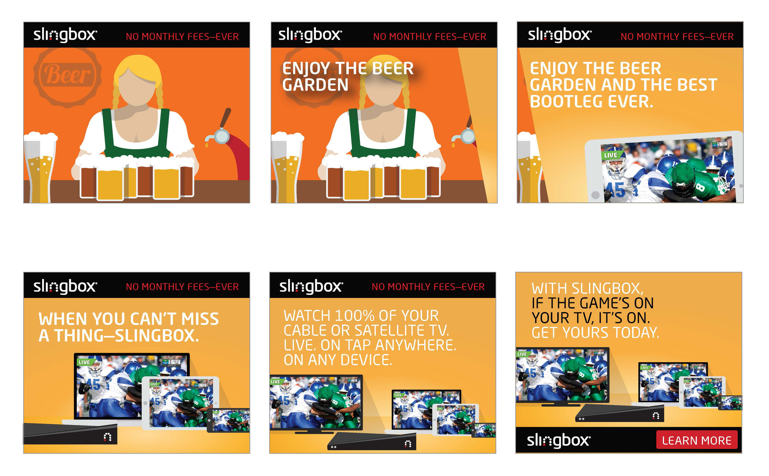 We created a lot of banners. A lot. Over three years, something like 150 banners were created, optimized and run. In general, they had a very good response rate.