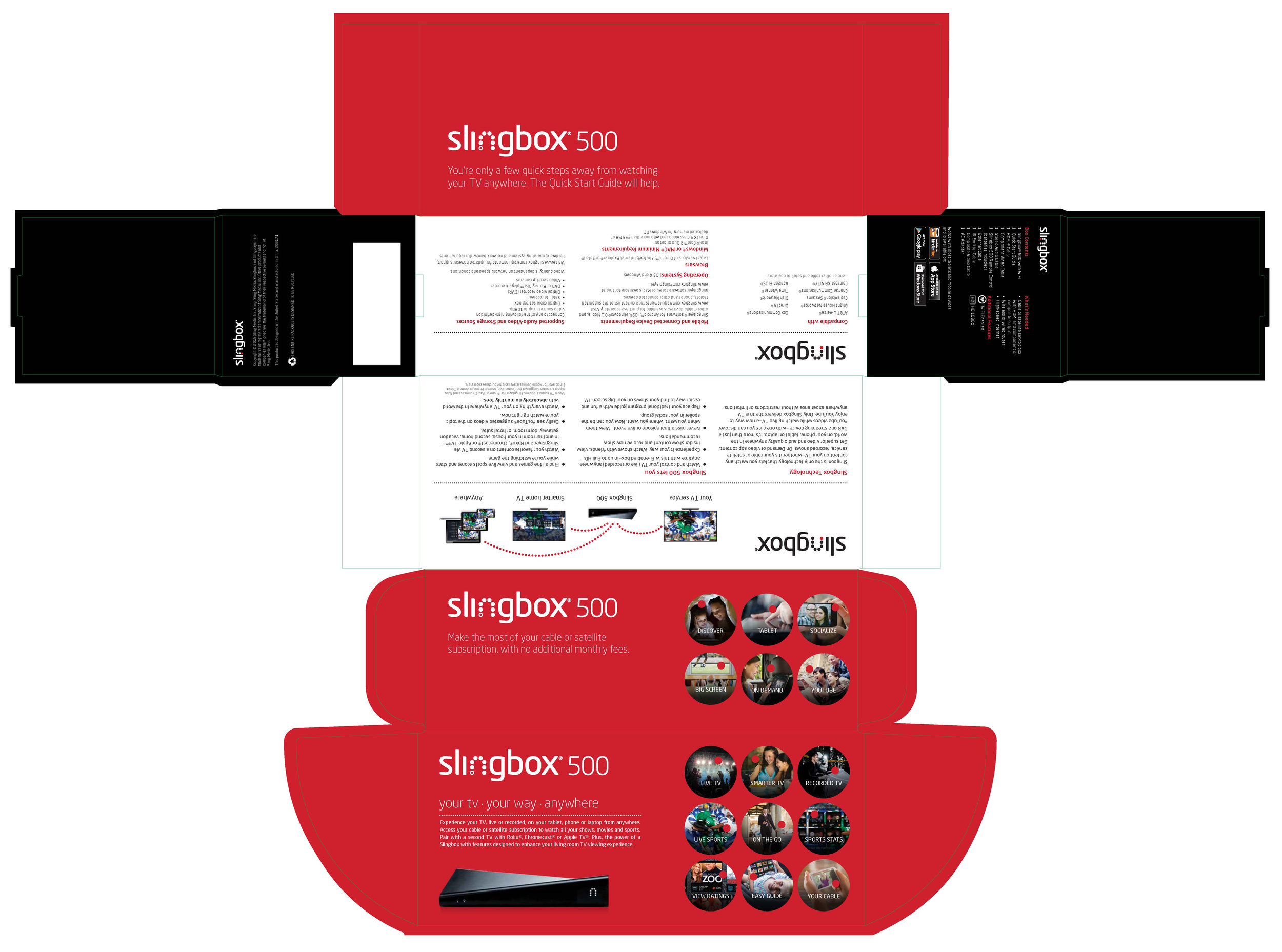 As part of our work for Slingbox, we also worked on packaging, brand elements, collateral and their website