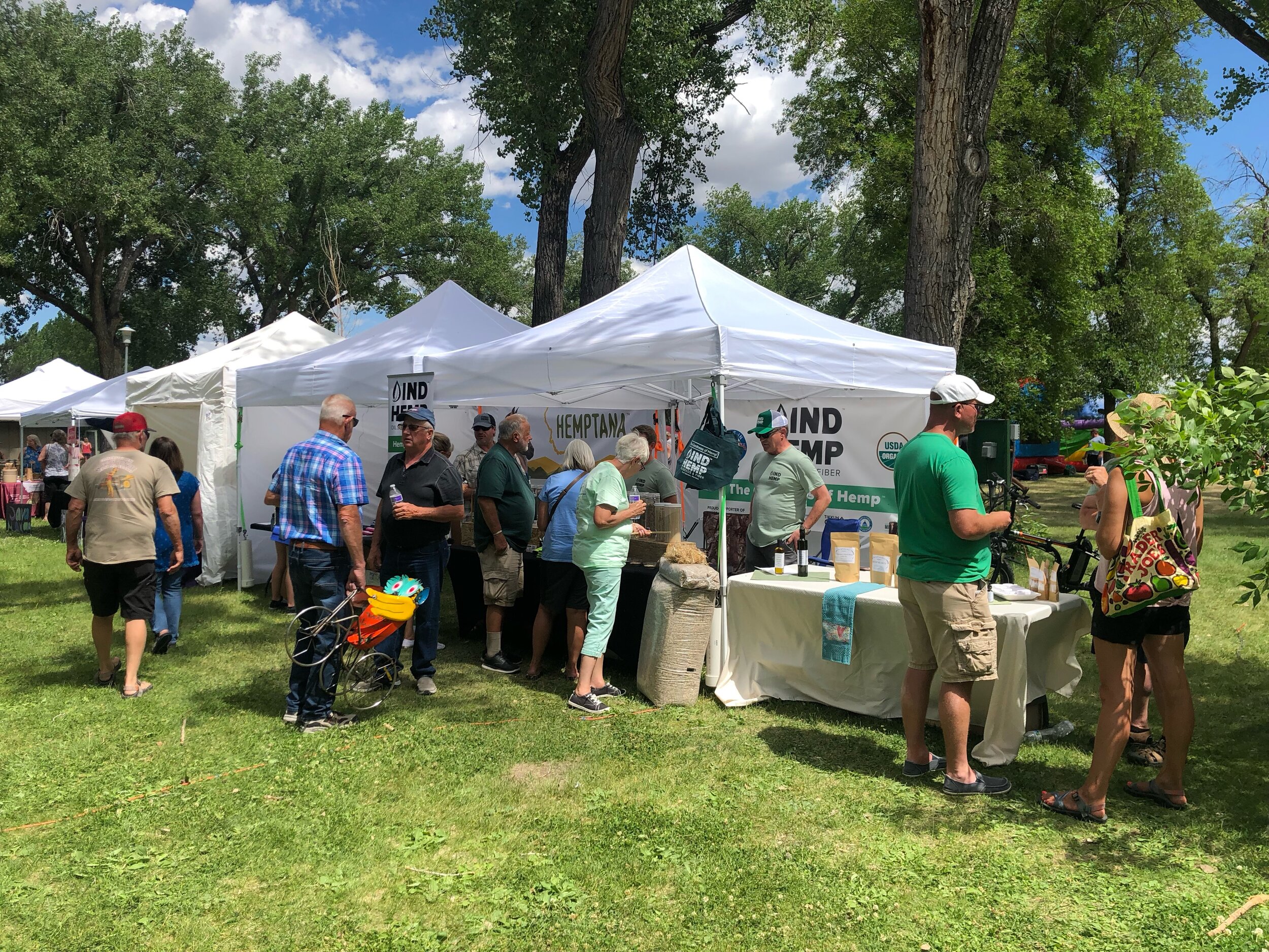 IND HEMP educating the Fort Benton community about hemp products at the Summer Celebration. Photo by Jordee Bomgardner.