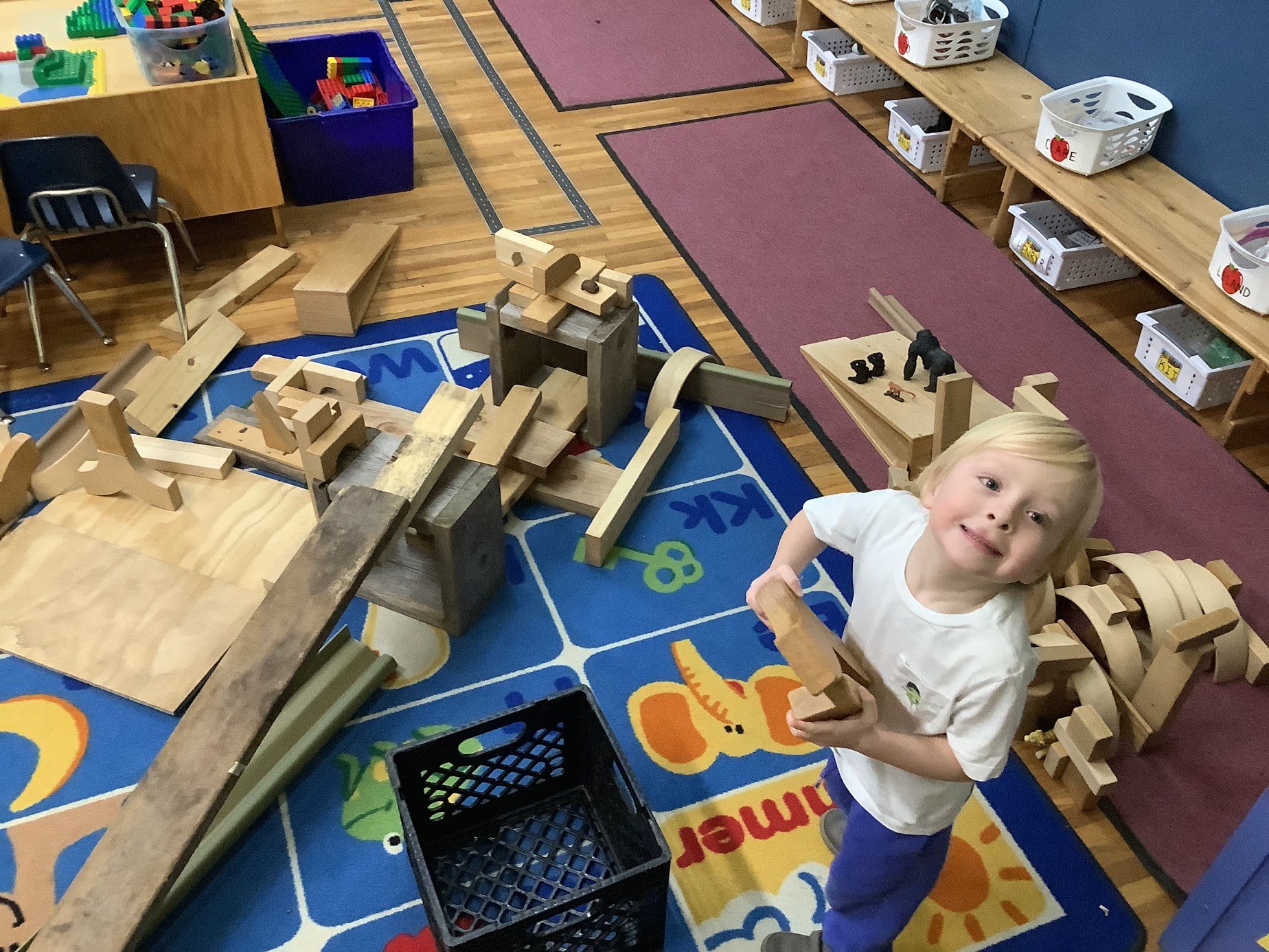 Building with wood and blocks