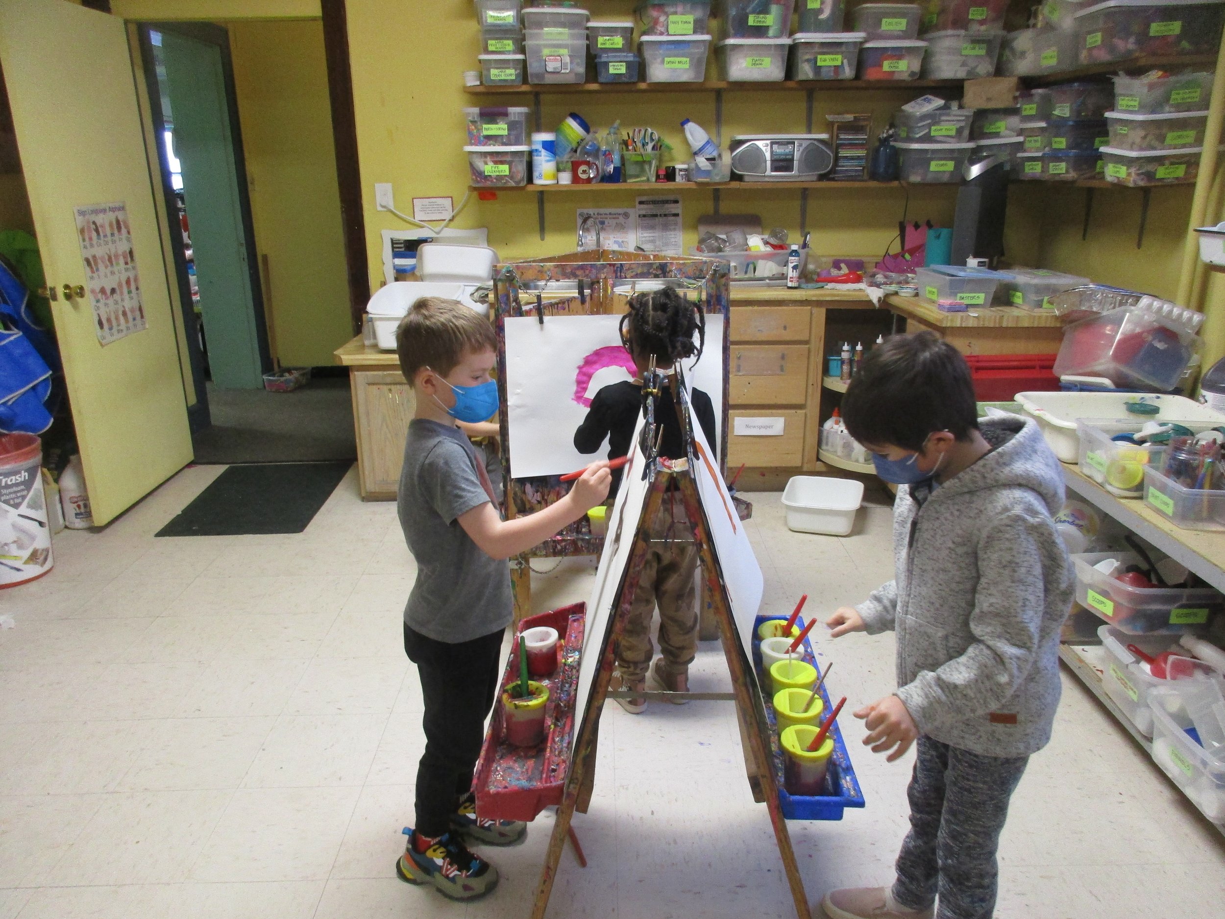 Painting in our art studio