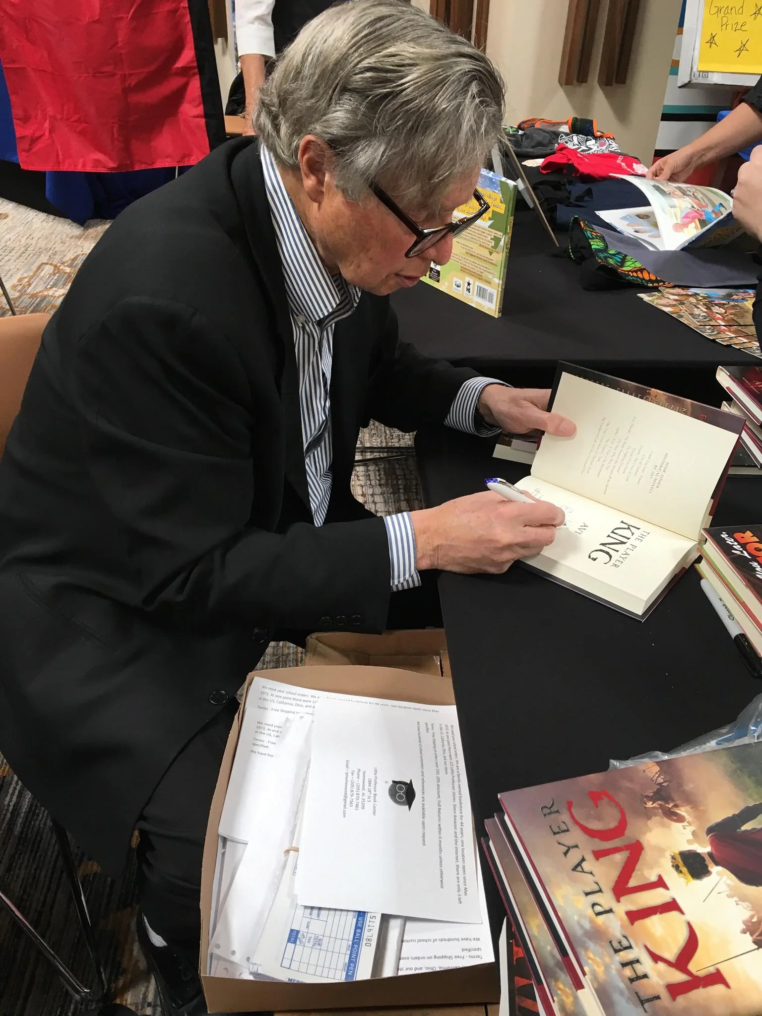 Author Avi at a book signing for his latest release, The Player King