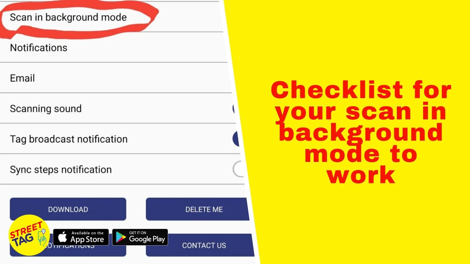 Checklist for your scan in background mode to work