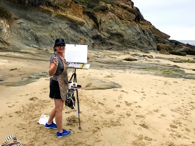 Painting at Diver’s Cove, Laguna Beach