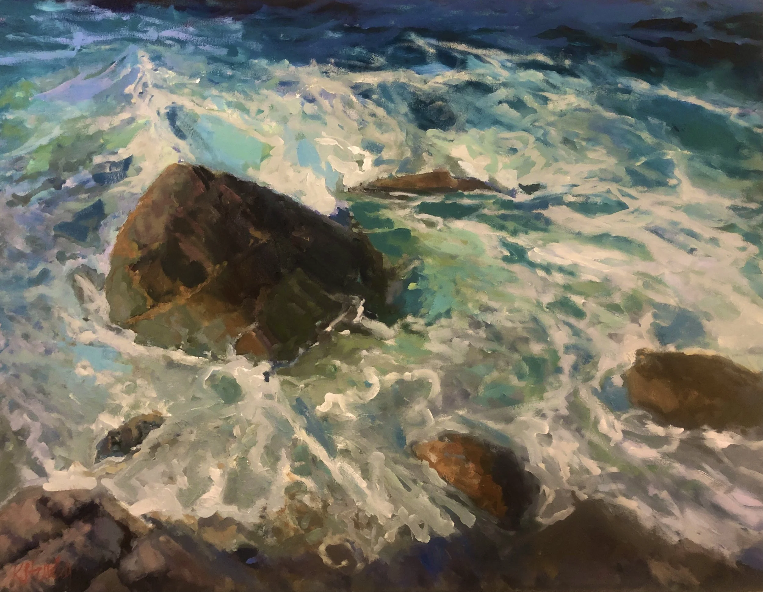 Pebbly Beach Rocks, 30x24 inches, Sold