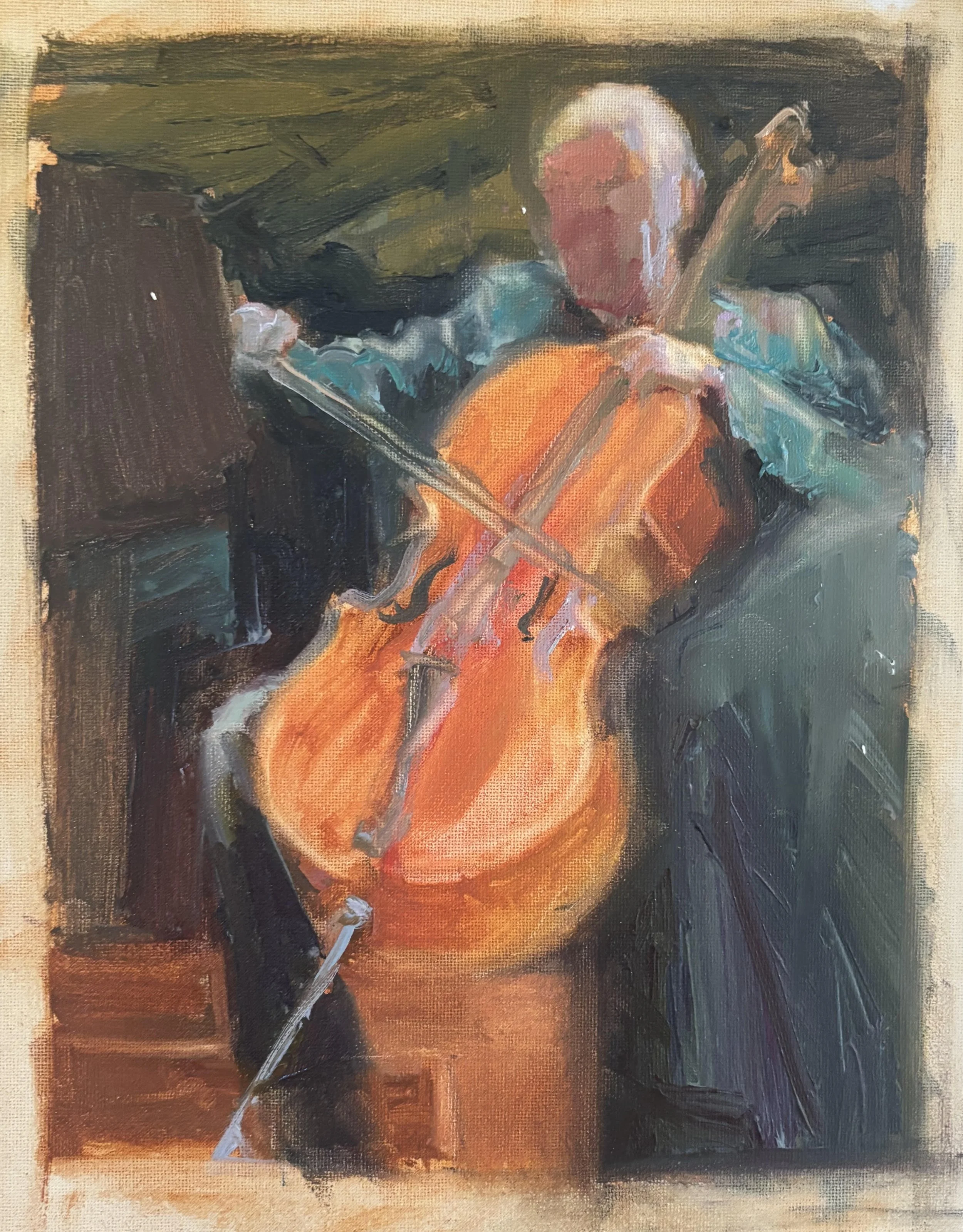 The Cellist, 11x14 inches, Oil on Canvas, $450
Painted live at the Nashville Symphony 2026