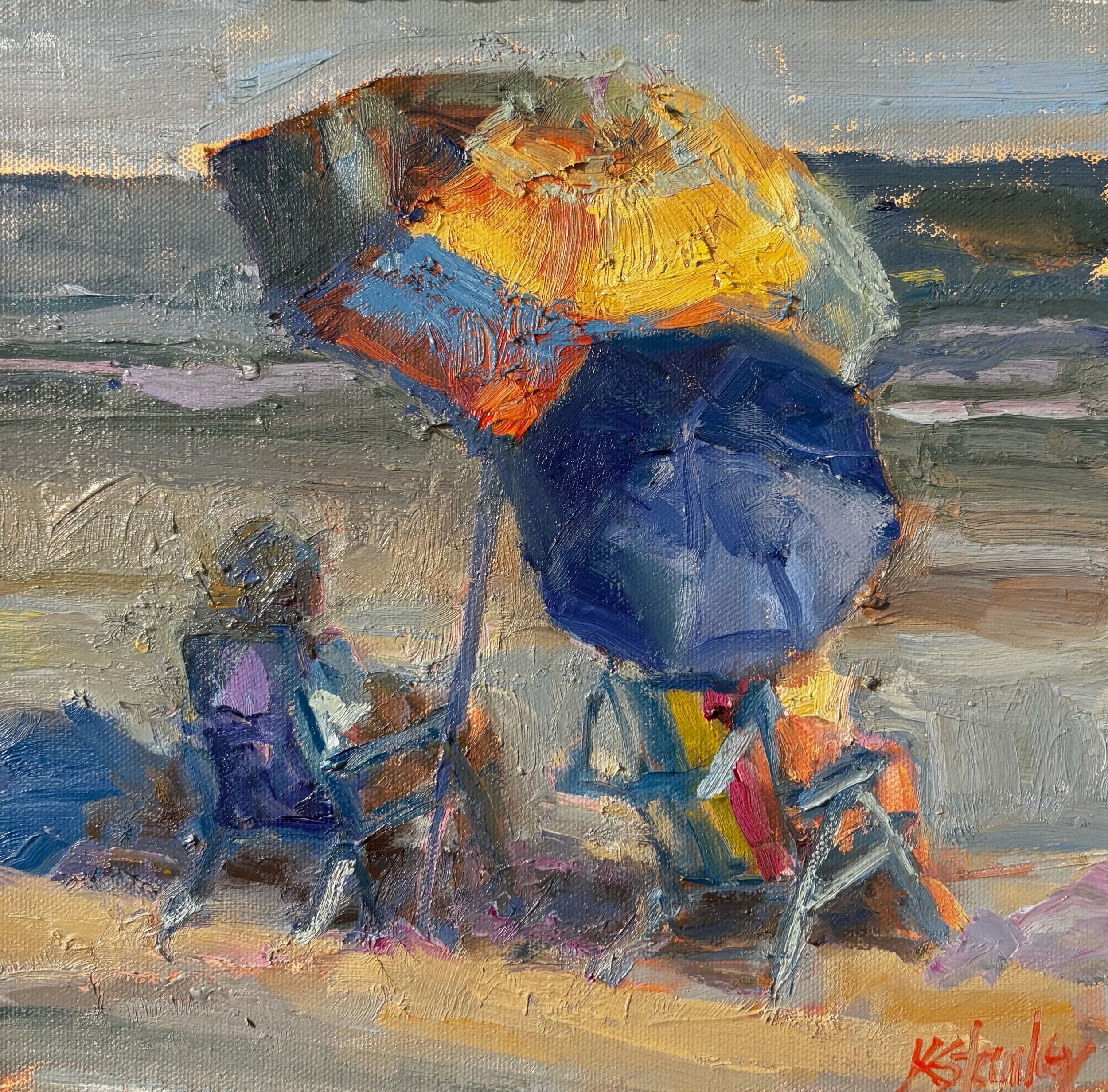 Chillin on Hunting Island, 10x10 inches, oil on canvas, plein air, $350