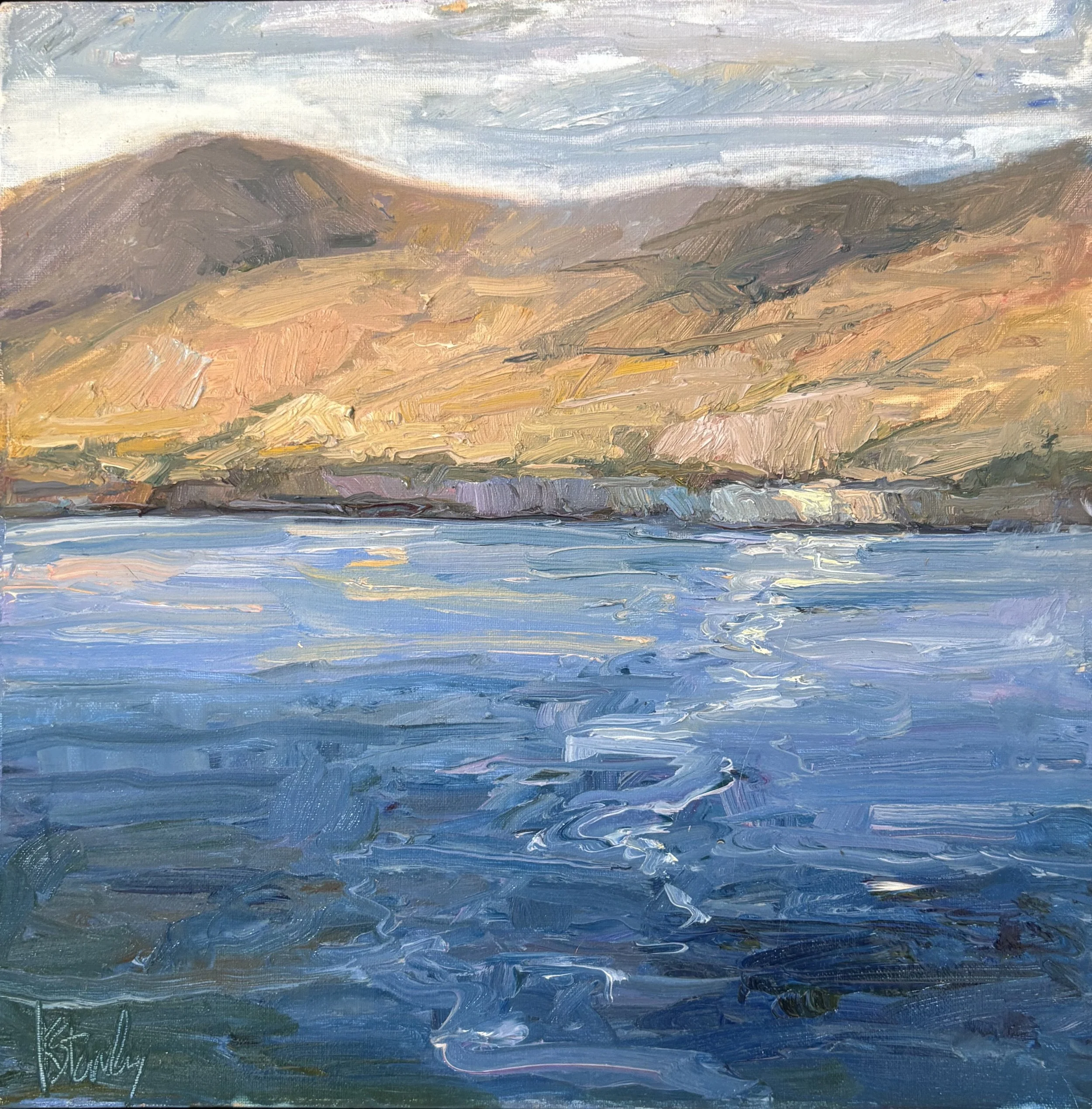 Leaving Two Harbors, 12x12 inches, Available at Steamer Trunk in Avalon