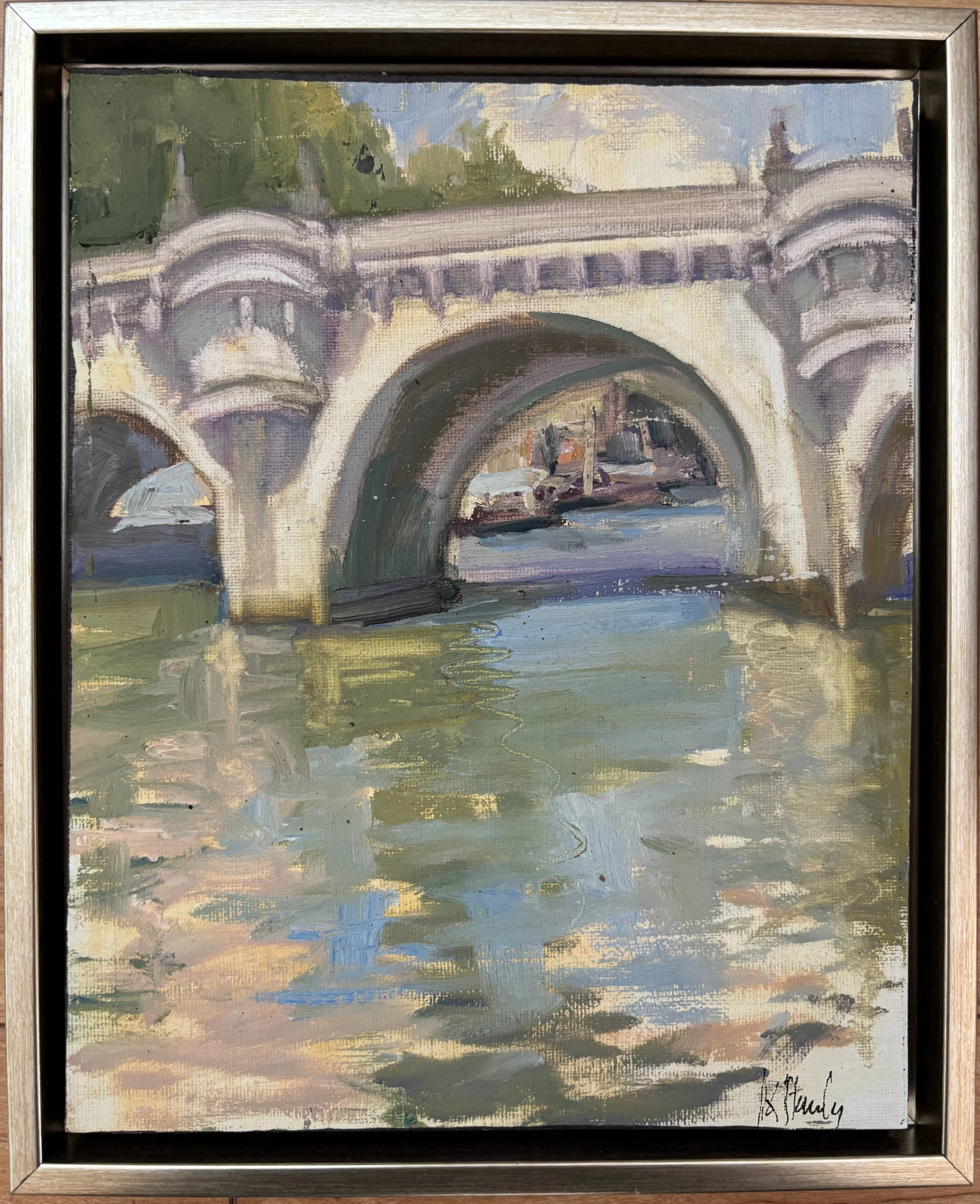 Pont Neuf Bridge. Plein Air Sketch Paris, France; Oil on Canvas Board; 8x10'; $325