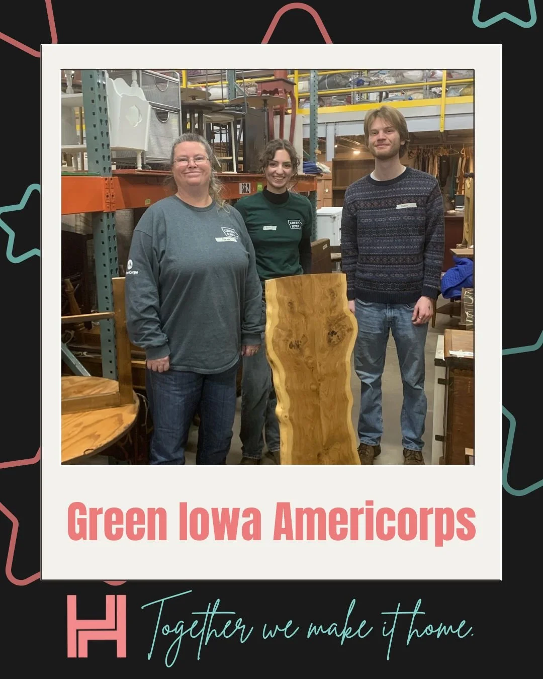 Thanks to this awesome group of volunteers for joining us for Impact Hour! With their help, we reorganized key areas of the warehouse and are now set up for deliveries this week. Thank you!!!

Together we make it home.

@greeniowaamericorps