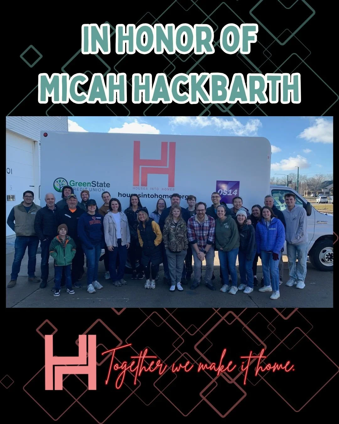Thank you so much to our friends for joining us for a successful delivery day! The Hackbarth Family &amp; Friends joined us in Honor of Micah Hackbarth to deliver the comforts of home to our neighbors. They delivered 20 beds to 9 households, includin