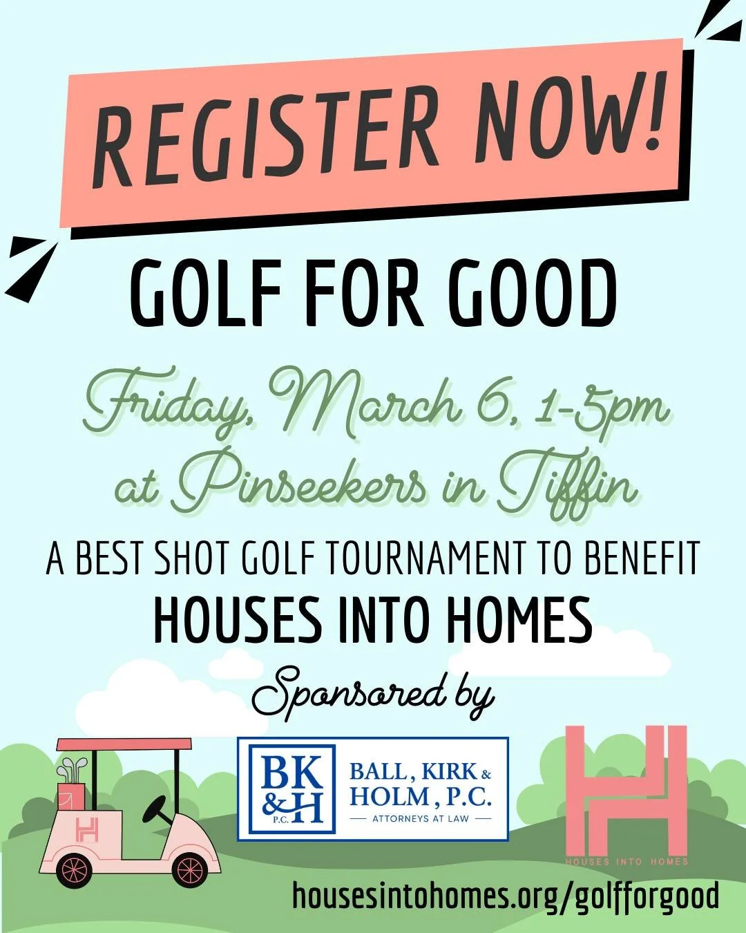 ⛳ Golf for Good is back, and it's time to register your team!

Join us at Tiffin Pinseekers for an afternoon of golf, fun, and community impact &mdash; all while supporting our mission to end furniture poverty in Johnson County.

📅 Friday, March 6
?