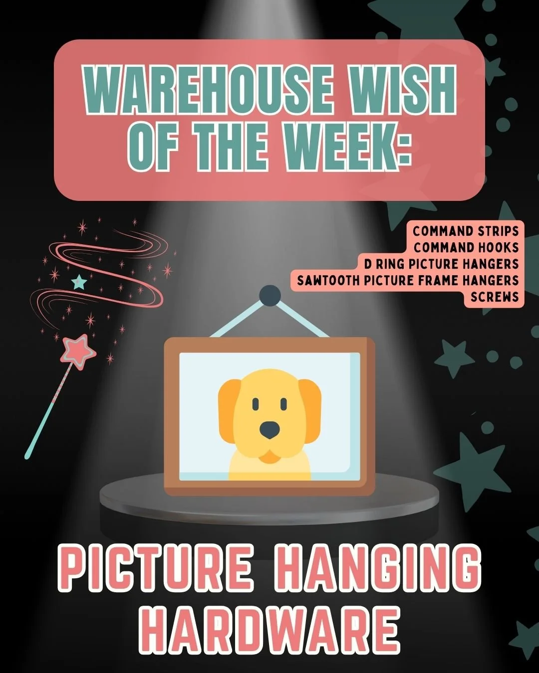 Warehouse Wish of the Week: Picture Hanging Hardware!

When you look around your home, do you see pictures on the walls that help make it feel like home? For us, those personal touches can make all the difference.

At Houses into Homes, we love givin