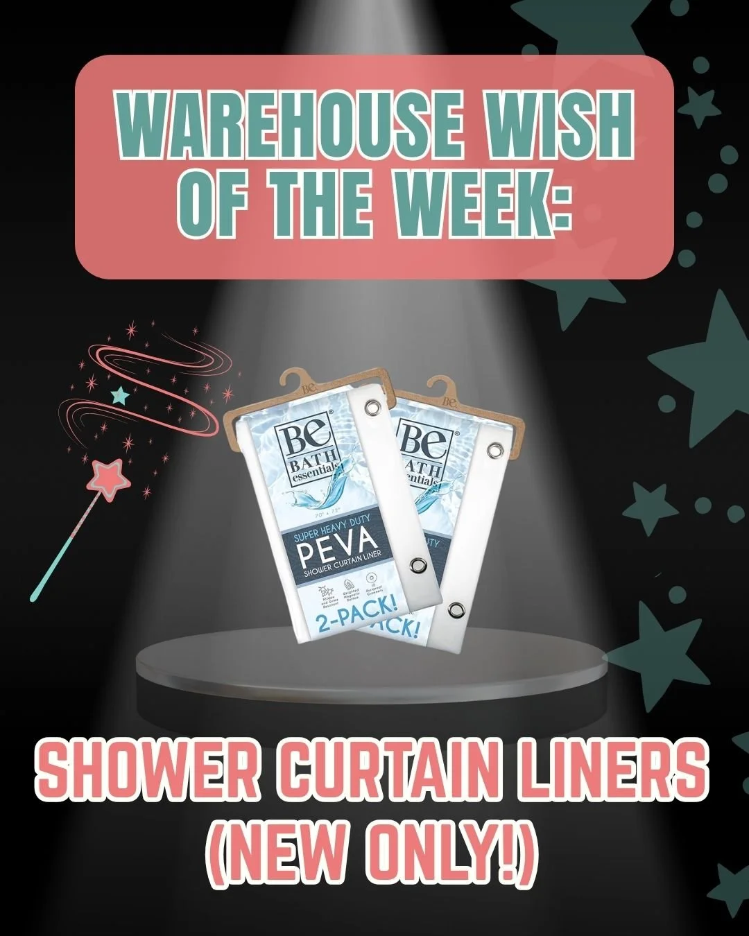 Warehouse Wish of the Week: Shower curtain liners (new ones only, please!) 

We are down to our very last one, help us fill our shelves!

*If you're subscribed to our newsletter or if you're an active follower of our social media, you might have noti