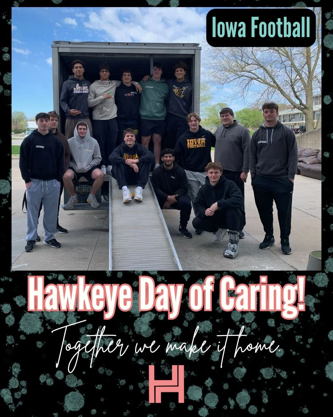 Shoutout to the Iowa Football for joining us on Hawkeye Day of Caring! With their help, we delivered furniture and other household items to 2 households, including 4 adults and 2 kids!

Thanks to @uwayjwc  for organizing this event!

Together we make