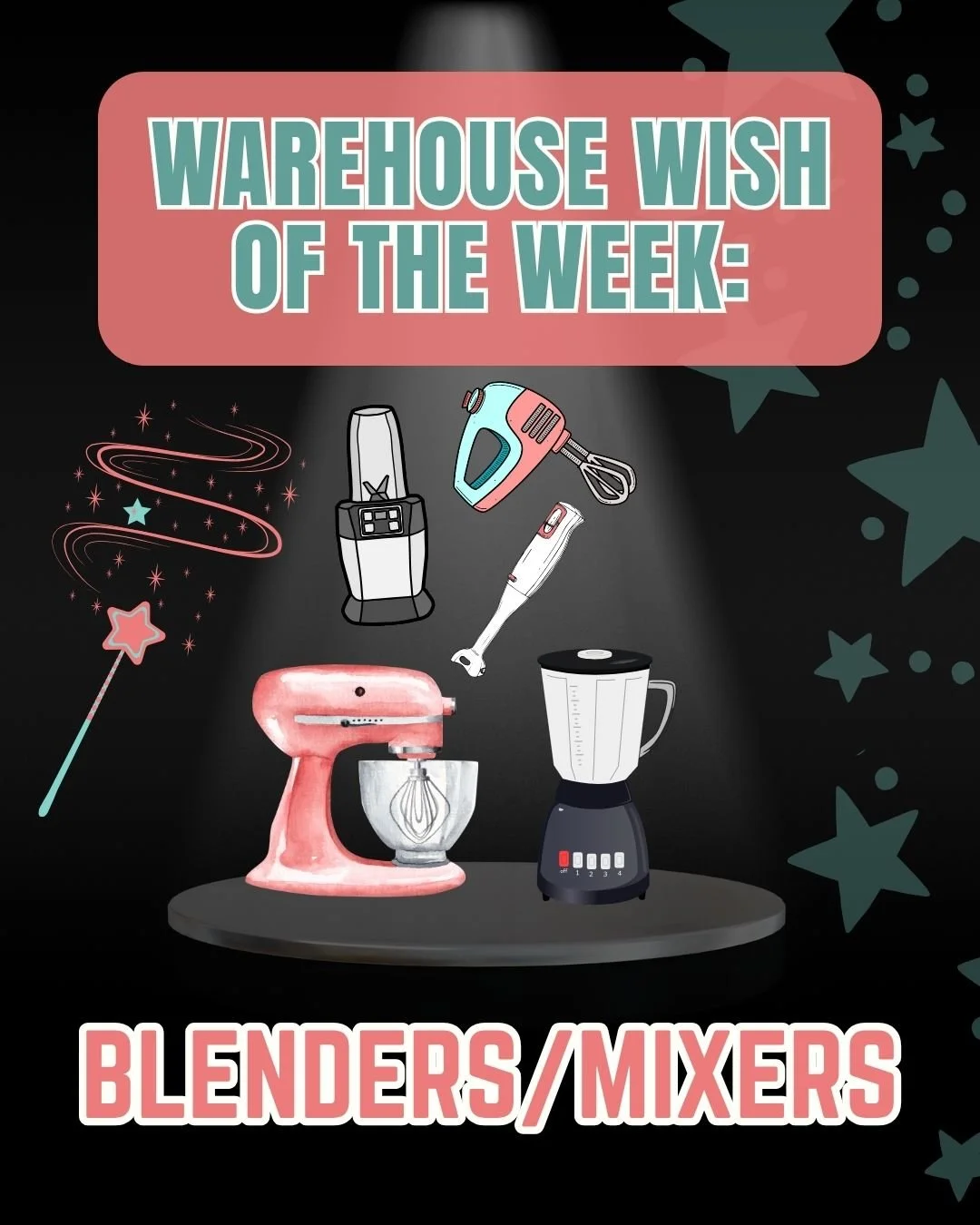 Warehouse Wish of the Week: blenders &amp; mixers!

If you're subscribed to our newsletter or if you're an active follower of our social media, you might have noticed that our list of most needed items is always in flux. Sometimes we're overflowing w