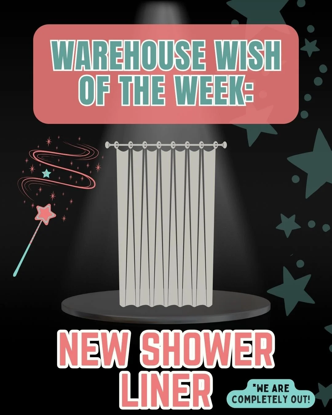 Warehouse Wish of the Week: (New) Shower Liner

If you're subscribed to our newsletter or if you're an active follower of our social media, you might have noticed that our list of most needed items is always in flux. Sometimes we're overflowing with 