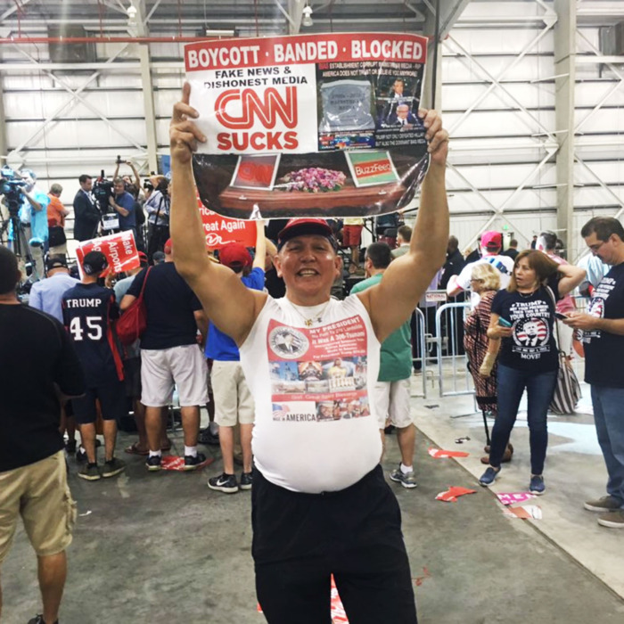 Cesar Seyoc, Jr. at Trump Rally. Source, New York Magazine.