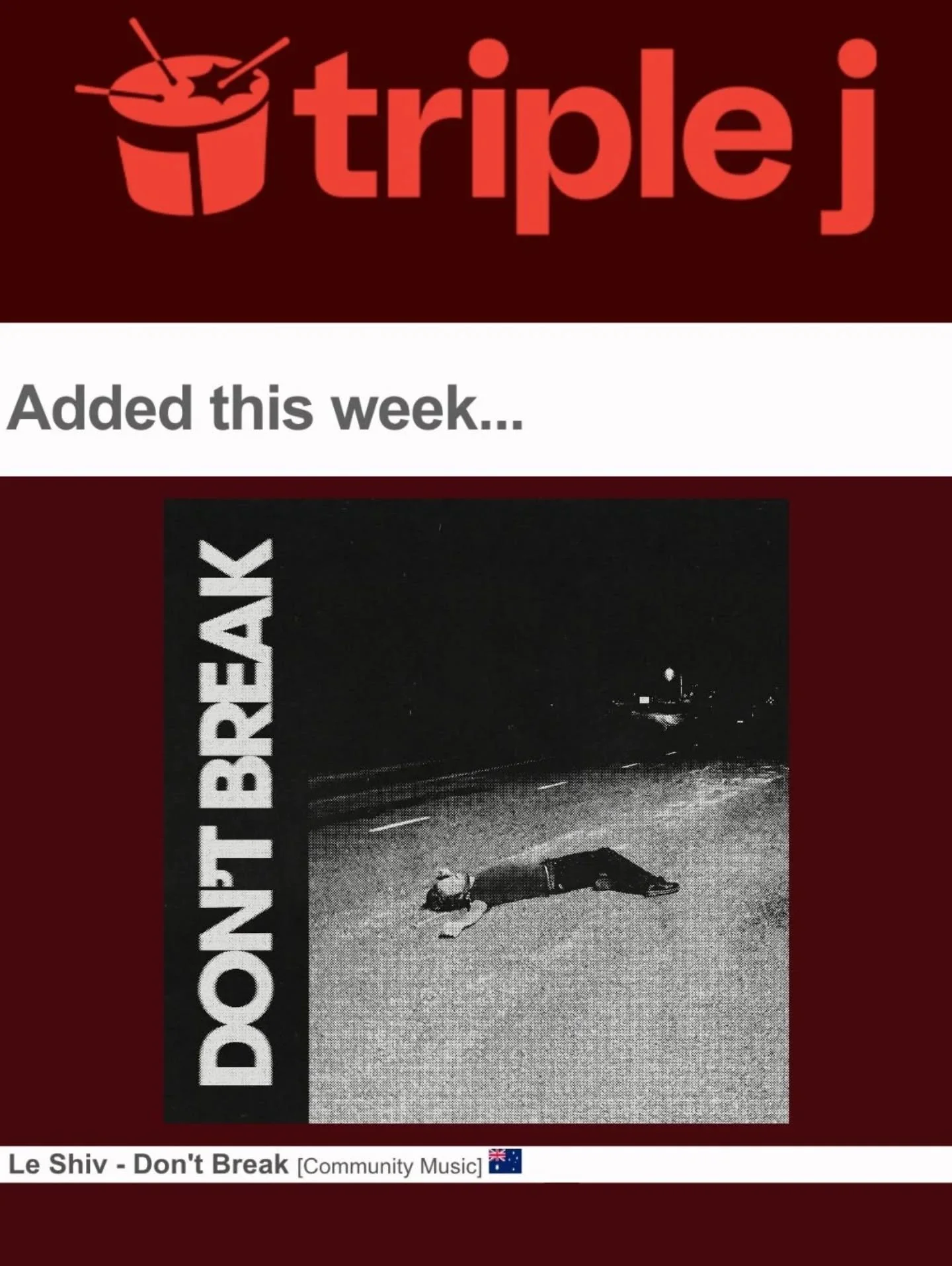 its Pencils birthday and @triple_j  just gave him the raddest birthday present... DON'T BREAK has been added to rotation!! 🥁&hearts;️
This is something we've been working towards for a long time now so we're beyond stoked and very thankful to the te