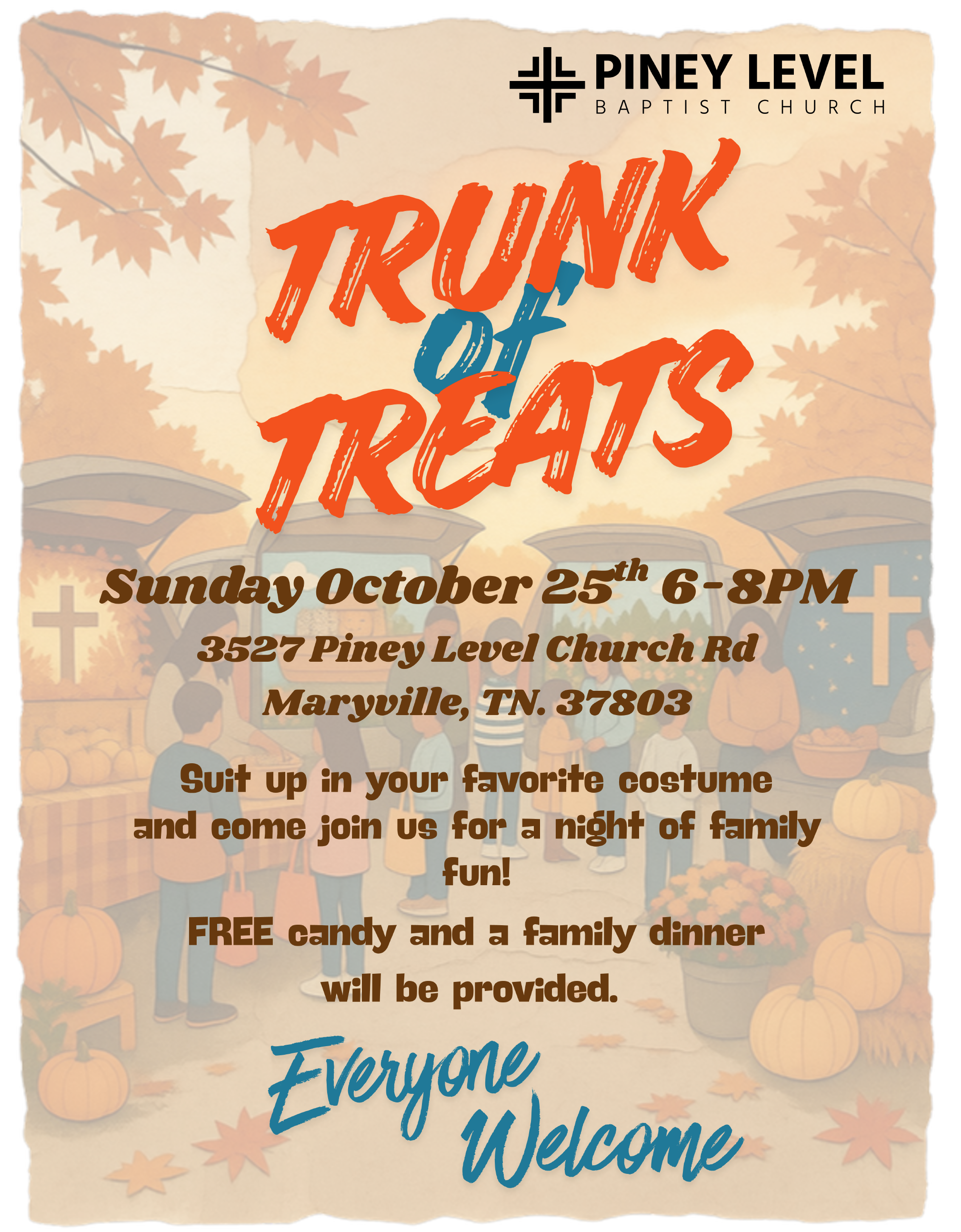 Trunk of Treats Halloween Event at Blount County, TN church in Maryville, TN