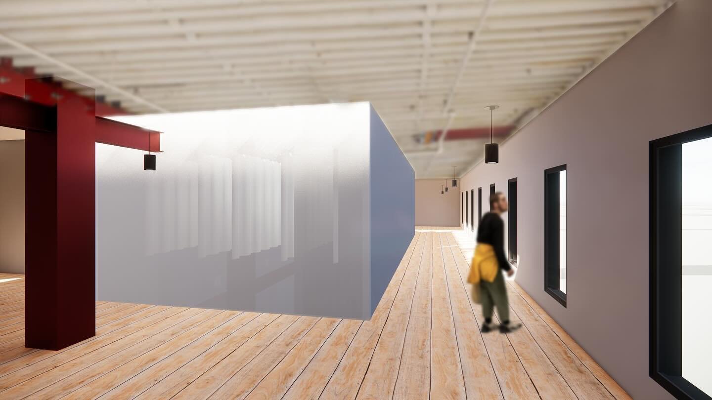Rendered perspective from my graduate thesis-&ldquo;Spaces In Between&rdquo; . May 2024 
Thesis statement: By fostering intentional environments, design can empower individuals and help move societal gaze away from a lens of judgment, toward a lens o