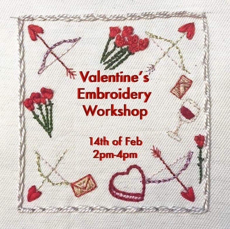 A special Valentine&rsquo;s embroidery workshop is happening, in person, at Pink Ember Studio on the 14th of Feb. Learn how to write your loved one&rsquo;s name in thread and stitch some romantic flowers. Aoife and Aaron Billings, founding members of