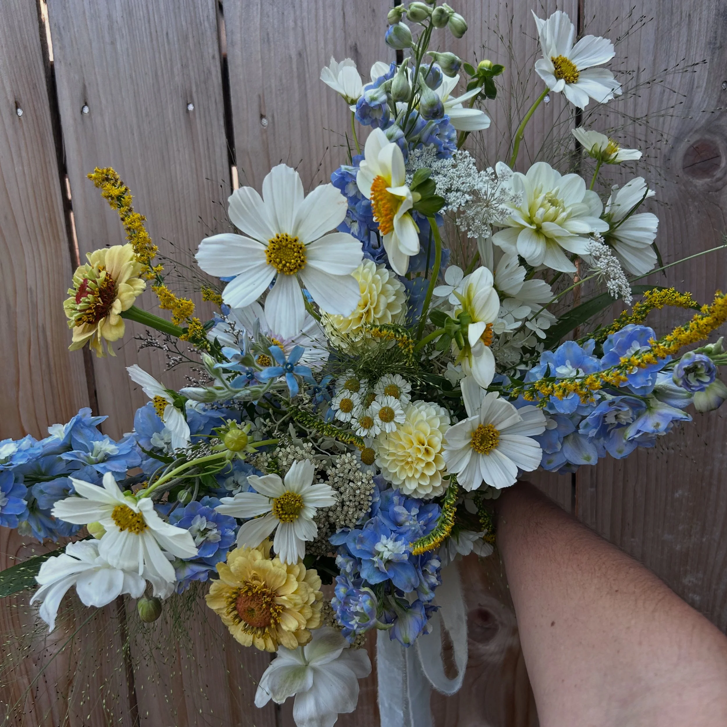 Blue, White, and Yellow Bouquet