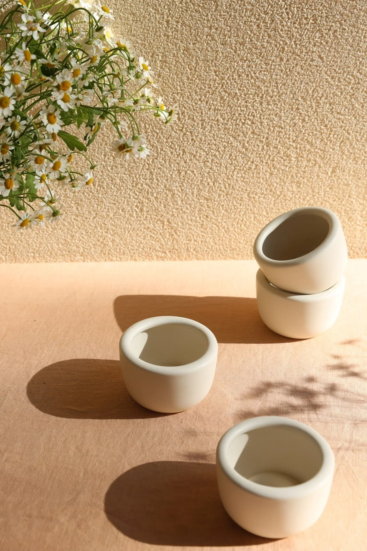 3" and 5" OH FLORA VILAS nude ceramic