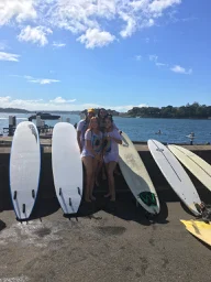 Sophia with school friends after ‘Paddle Out’