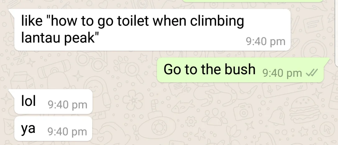 Screen shot of a conversation with my friend who was overseas.