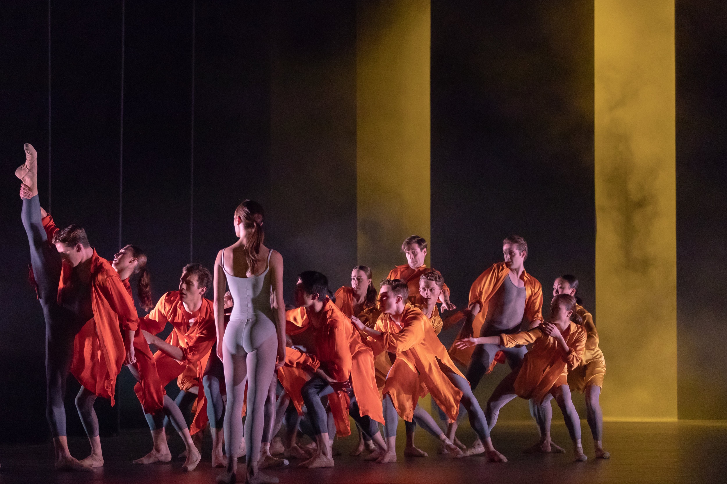   Ignite . Birmingham Royal Ballet, with Delia Mathews (River) and  Ensemble. Photo Andrew Ross 