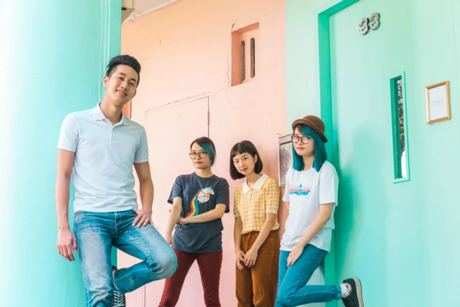 Aside from math- and post-rock, cues also describe their genre as “slice of life” (Credit: Syukri / Courtesy of The Esplanade)