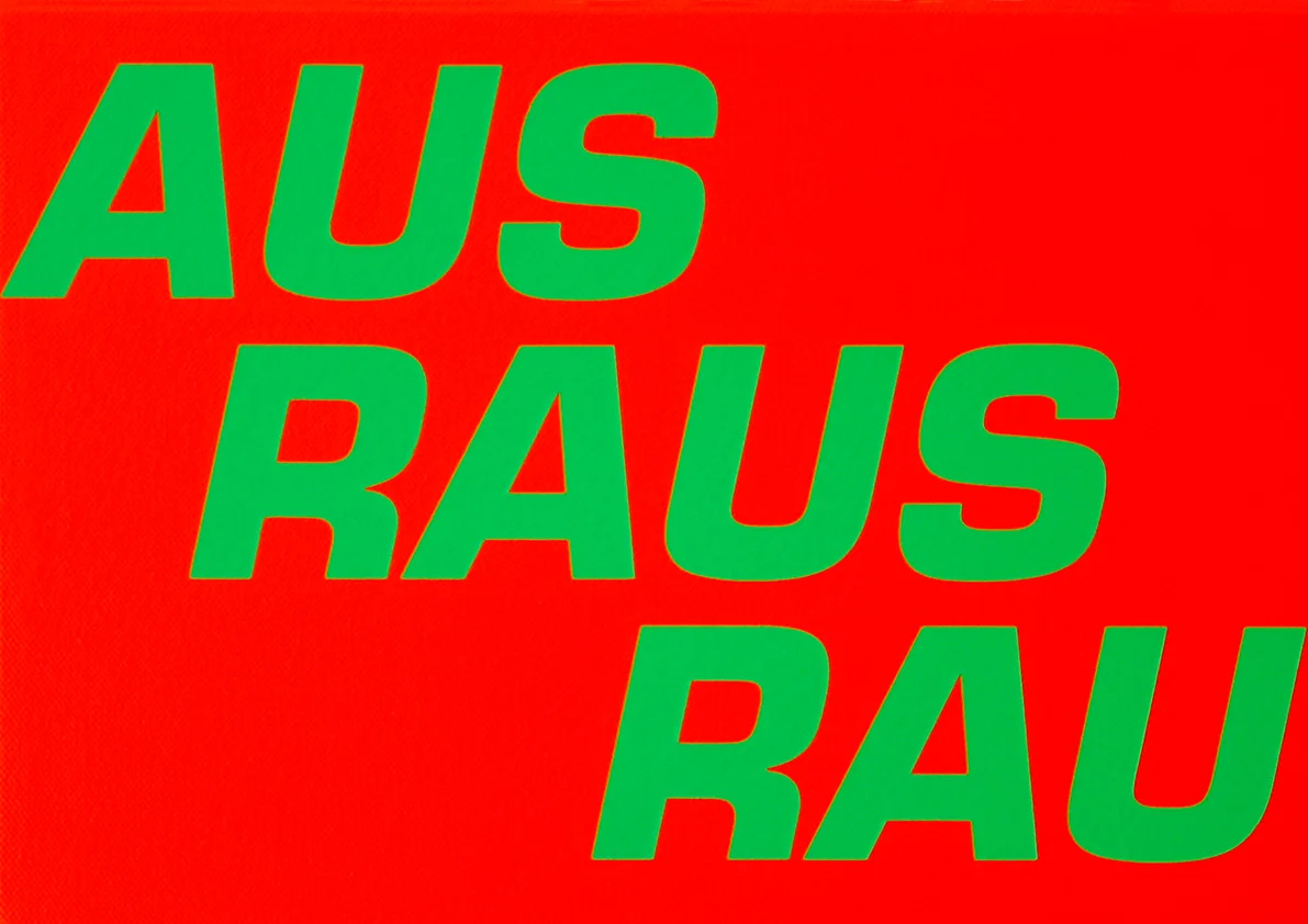 “RAUS“ 2014
Acrylfarbe auf Baumwollstoff
30 x 40 cm